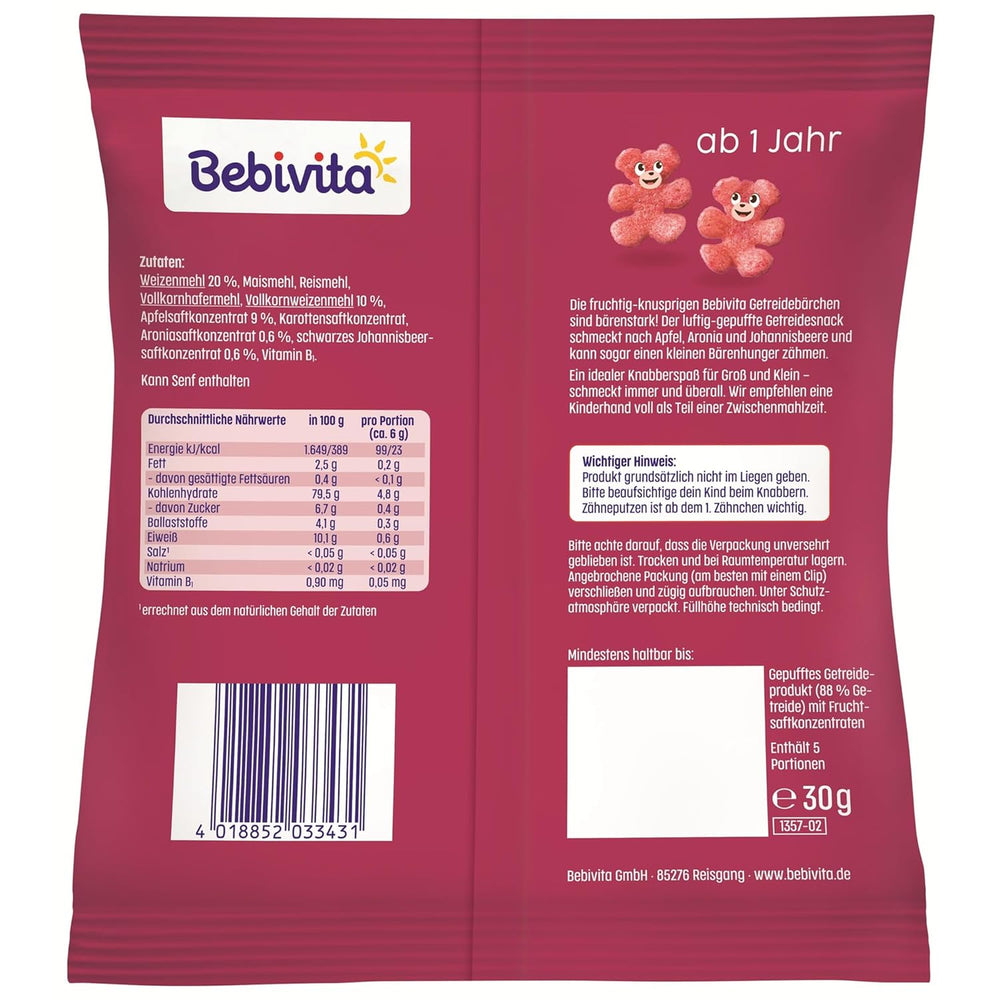 Müslibärchen mit Superfrüchten (9 x 30g) – Snacks für Kinder ab 1 Jahr, nur mit Früchten gesüßt, idealer Spaß für die ganze Familie