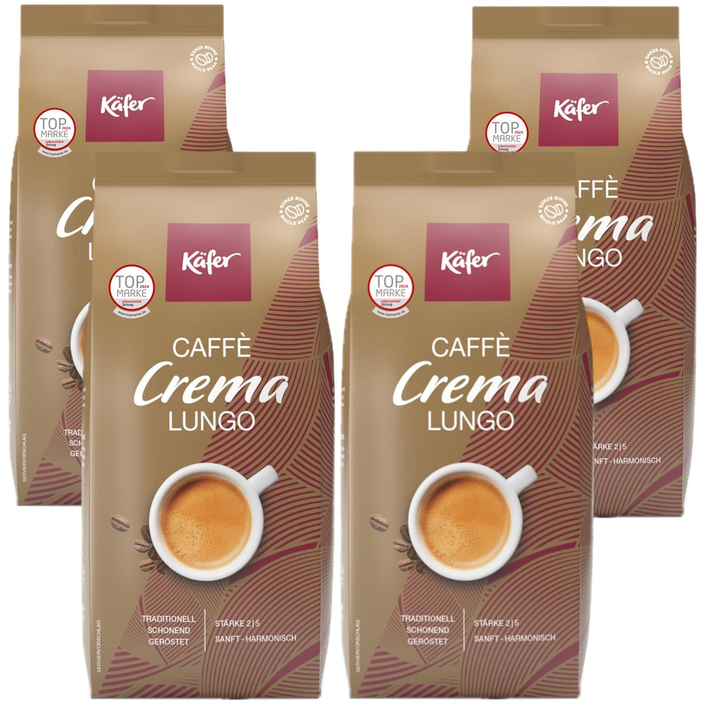 Käfer Caffè Crema, 1000g, boabe întregi, pachet de 4