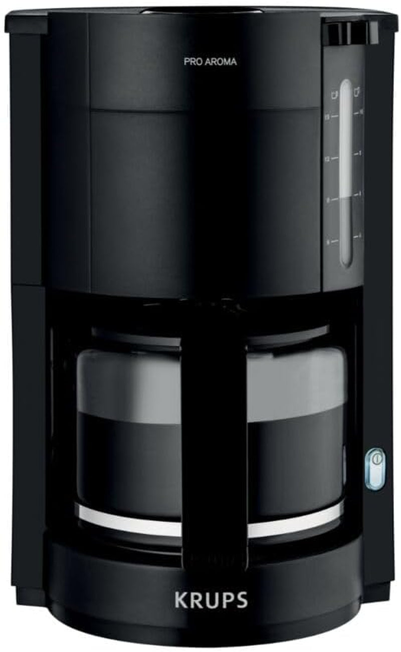 Krups F30908 ProAroma Espressor cu filtru și carafă de sticlă, capacitate 1,25 l, 10-15 cești, 1050 W, negru