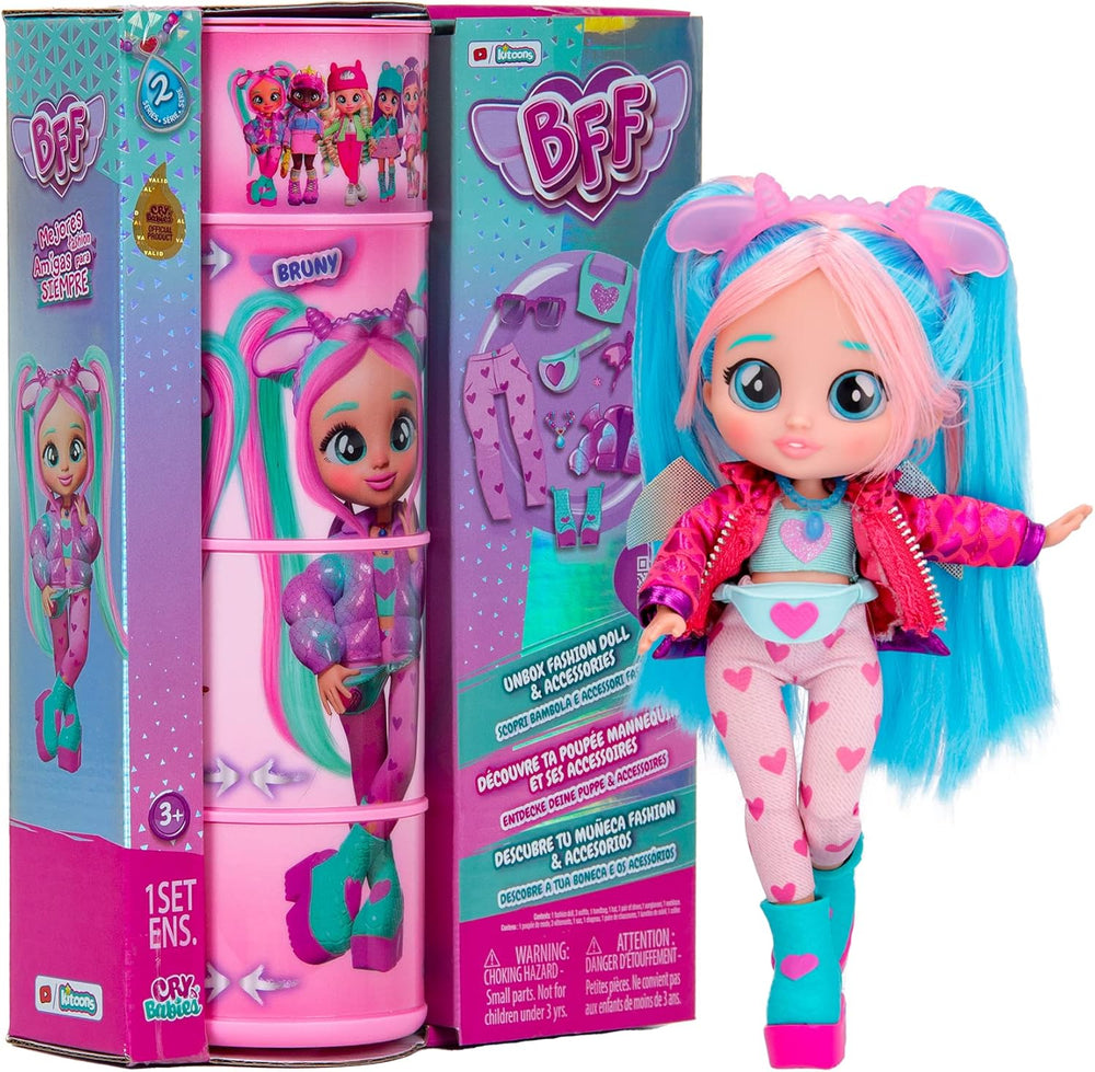 S2 Hannah Modepuppe mit langen Haaren, Stoffkleidung und 10 Accessoires – Spielzeuggeschenk für Mädchen und Jungen ab 5 Jahren