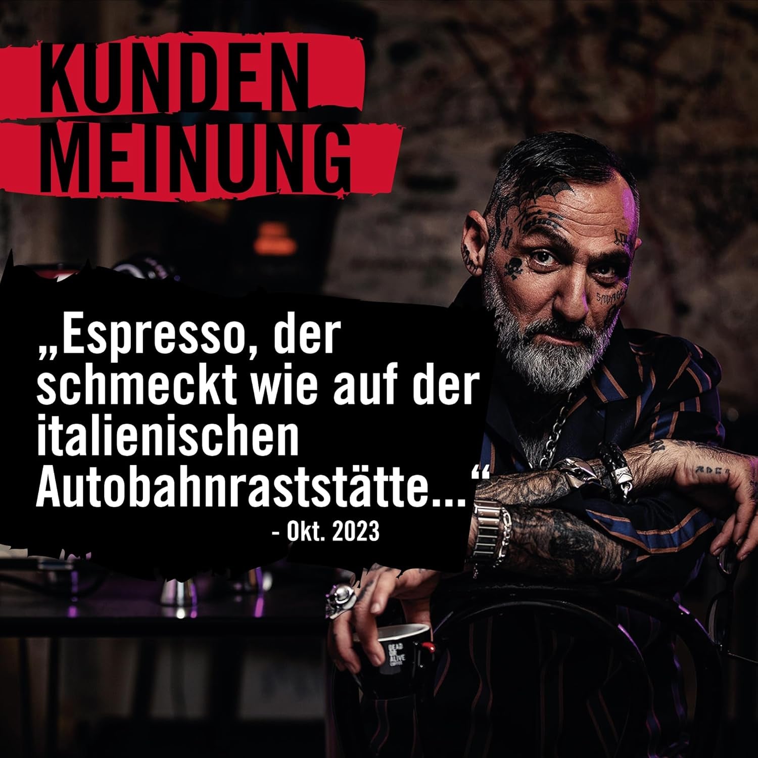 DEAD OR ALIVE Espresso No3 - Starke Espressobohnen 1kg - 100% Robusta - Kaffeebohnen für Kaffeevollautomat und Espressomaschine - Ganze Bohnen mit viel Koffein aus Italien - Coffee Beans