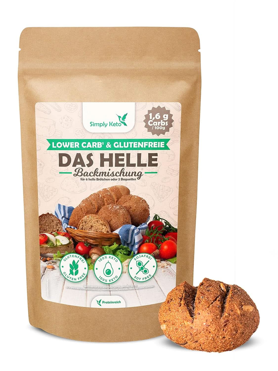 Simply Keto The Light Lower Carb* Brot, Mischung für glutenfreies Brot, 260 Gramm Kitchen Naty Shop