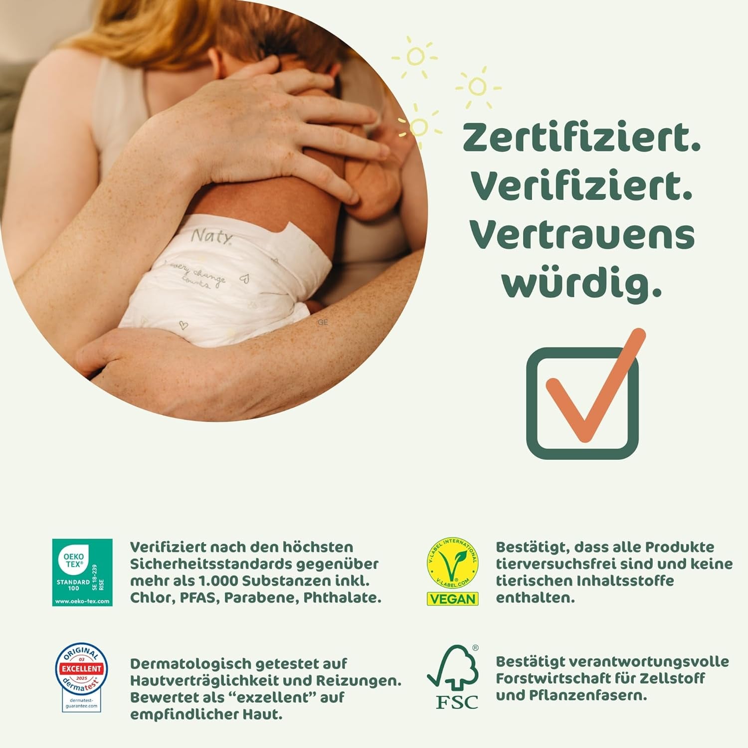 Naty FreeMovers Babywindeln | Zertifizierte hautfreundliche Windelüberhosen | Weich und parfümfrei | Saugfähig und auslaufsicher | Dermatologisch getestet Größe 5 (12–18 kg) | 80 Stück