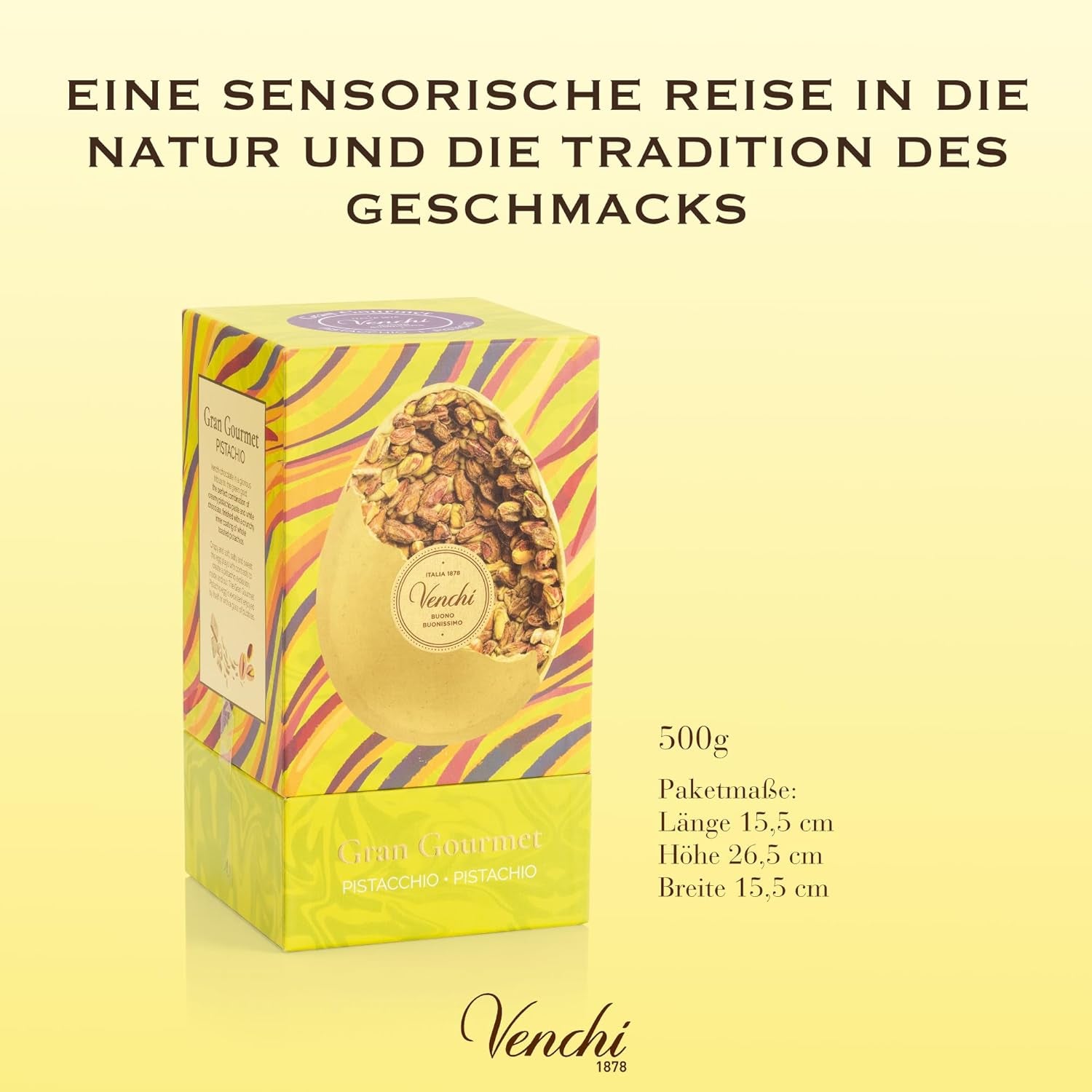 Venchi - Schokoladenei, Pistaziengeschmack, mit ganzen Pistazien, mit Überraschung, glutenfrei, 500g, Osterkollektion, Geschenkidee