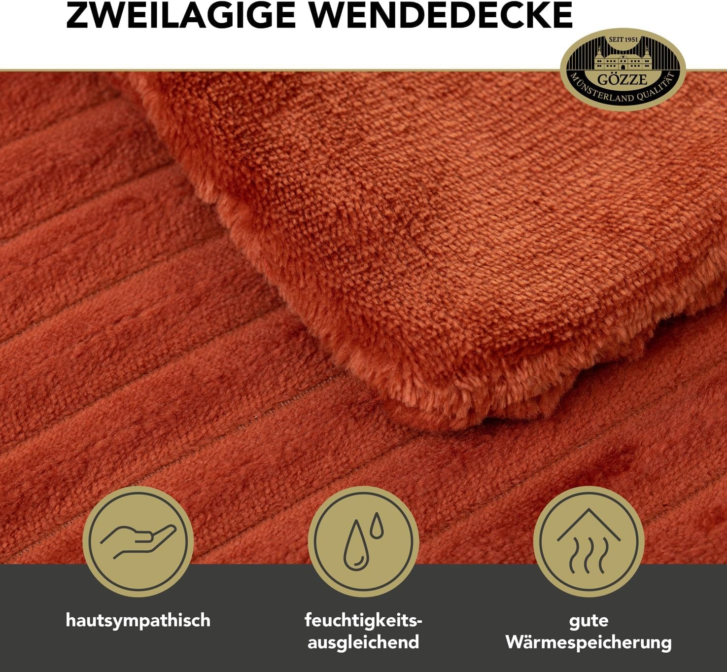 Gözze – Bequeme und weiche Decke in Cordoptik, 1620 g/Stück, 150 x 200 cm – Zimtbetten und Decken. Besuchen Sie den Gözze-Store