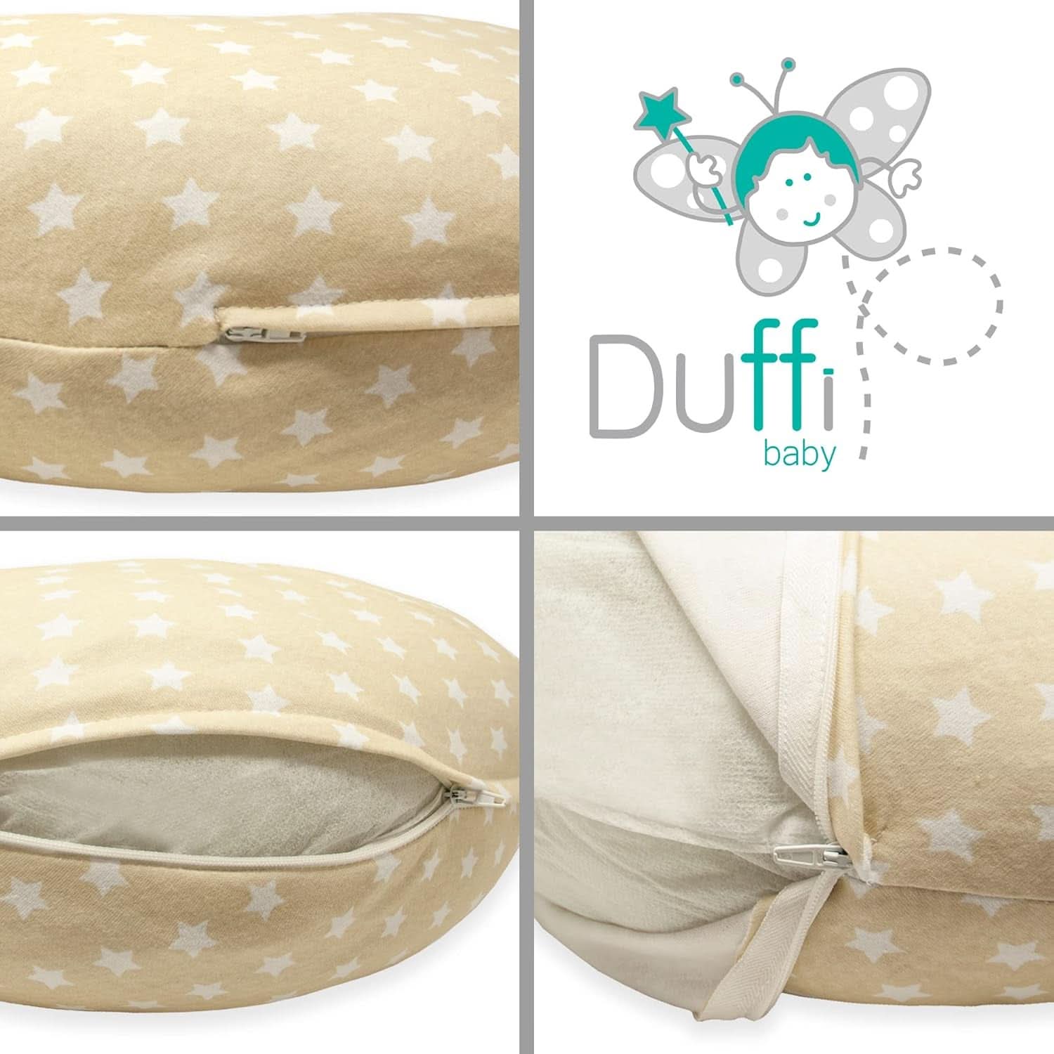 Stillkissen für Neugeborene, XL, Bezug aus 100 % Baumwolle, abnehmbar und waschbar, Füllung aus Polyester, Sternmotiv. Zubehör Essen und Stillen Bebe Naty Shop