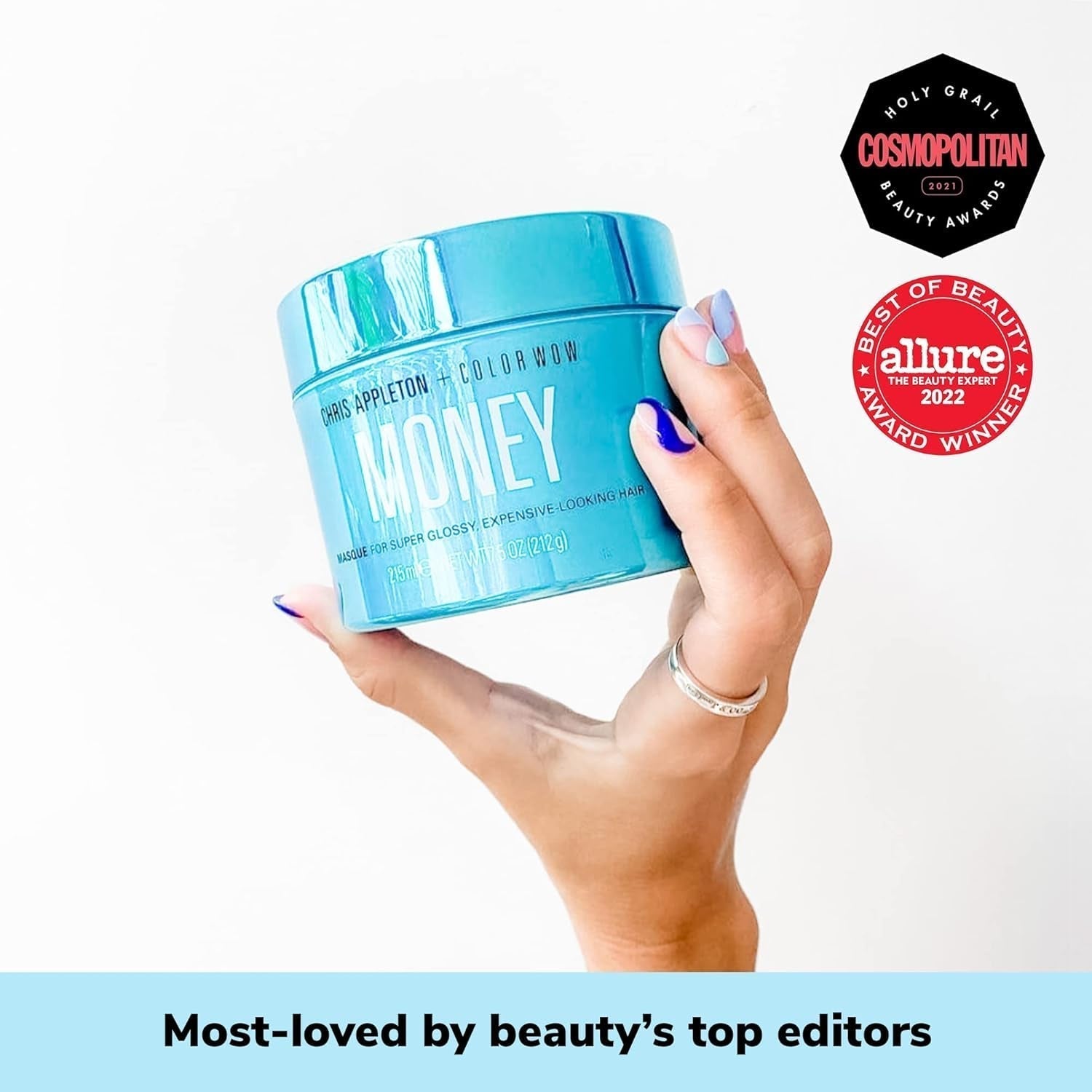 COLOR WOW Moisturizing Hair Mask Money 215 ml - mască pentru păr uscat și deteriorat, hidratarea părului - îngrijire și protecție termică pentru păr, albastru Masca de par Naty Shop