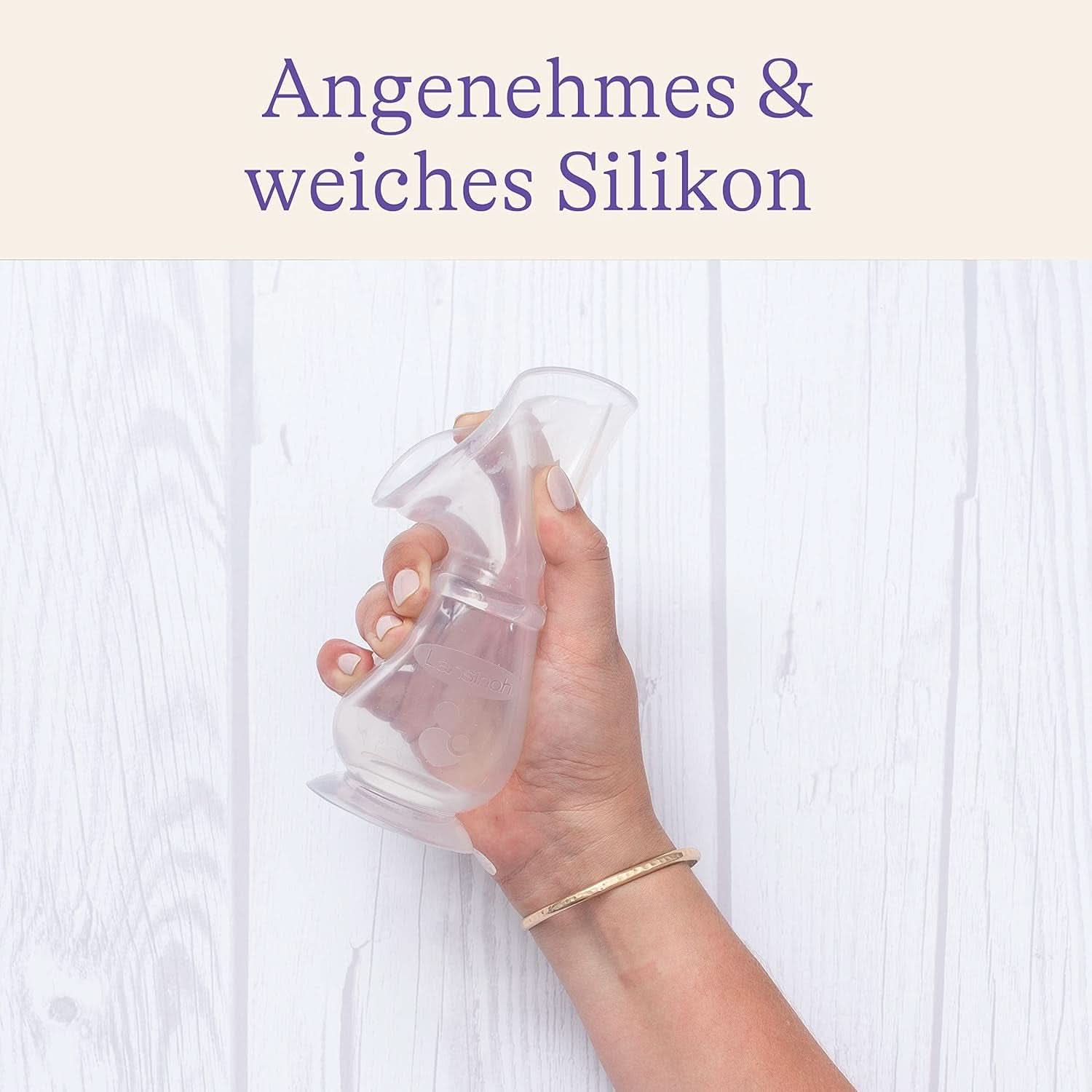 Lansinoh Silikon Milchpumpe & Muttermilchauffänger - Angenehmes & Extrem Weiches Silikon - Rettet Jeden Tropfen Muttermilch - Alternative Zu Milchauffangschalen, 1 Stück (1Er Pack) Zubehör Essen und Stillen Bebe Naty Shop