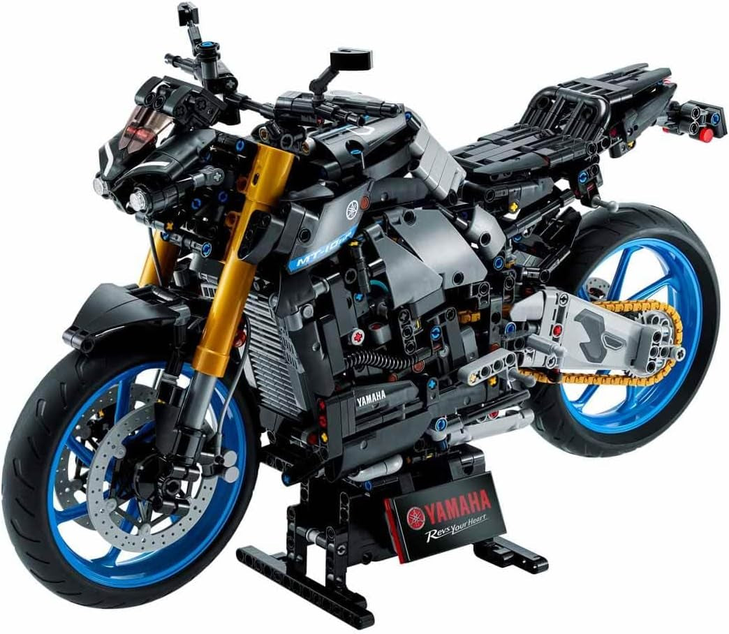 LEGO 42159 Technic Yamaha MT-10 SP Motorrad-Modellbausatz für Erwachsene, authentisches Fahrzeugmodell mit 4-Zylinder-Motor, funktionsfähiger Lenkung und Ar-App, Geschenk für Männer und Frauen. Bausätze Besuchen Sie den LEGO-Store