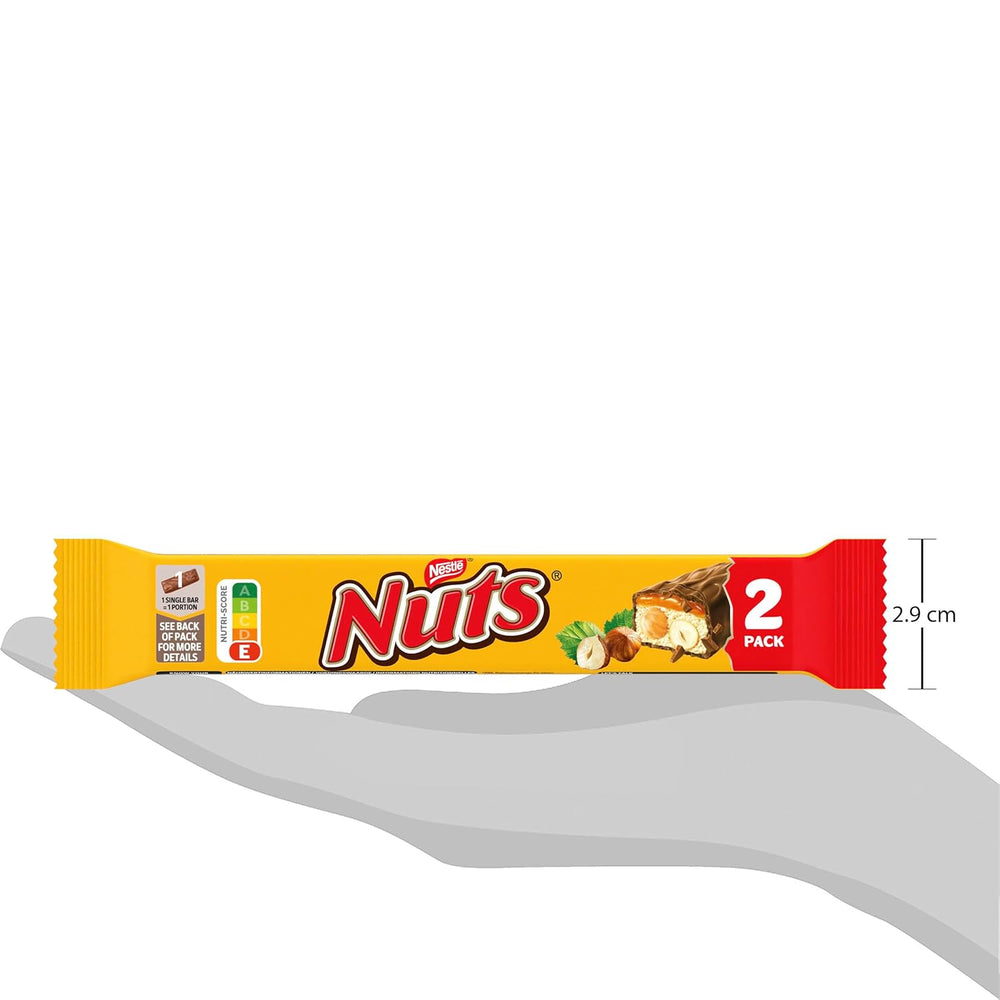 NESTLÉ Schokoriegel 2Pack, der Klassiker mit ganzen Haselnüssen und Karamell umhüllt von Vollmilchschokolade, 24er Pack (24 x 2 x 30g)