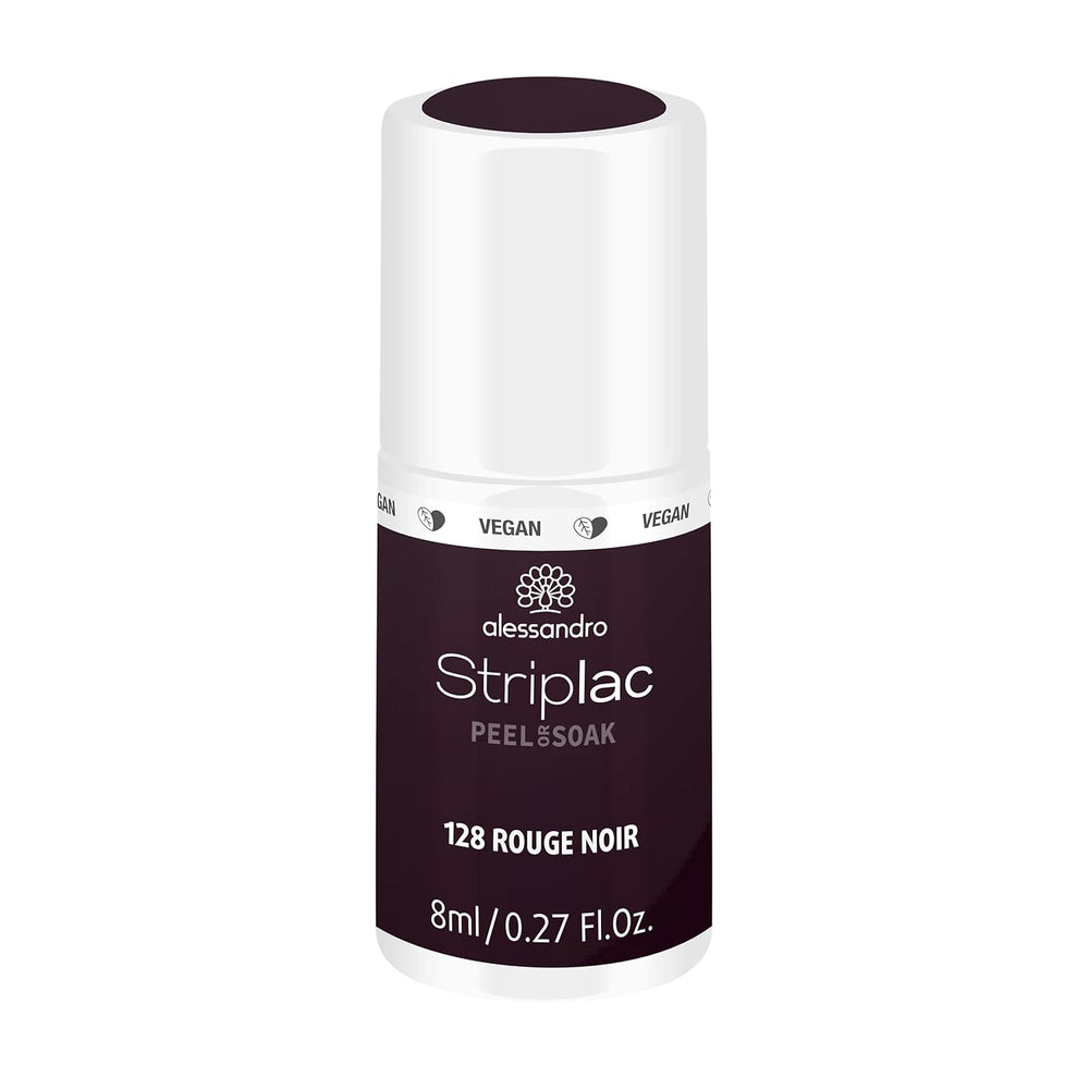 UV-Nagellack alessandro Striplac Elegant Ruby – Zart und langanhaltend – Einfache Entfernung dank Peel-Off-Entfernungstechnologie – Vegan und tierversuchsfrei – 8 ml