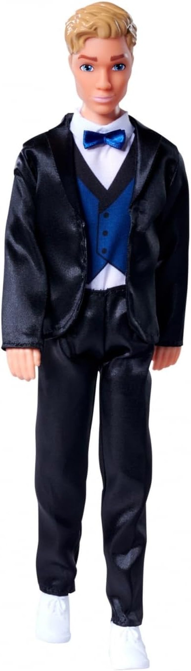 Simba 105733629 – Steffi Love Kevin Charmante Spielpuppe trägt einen stilvollen Anzug mit Fliege und Weste, 30 cm, ab 3 Jahren, blaue Naty Shop-Puppen