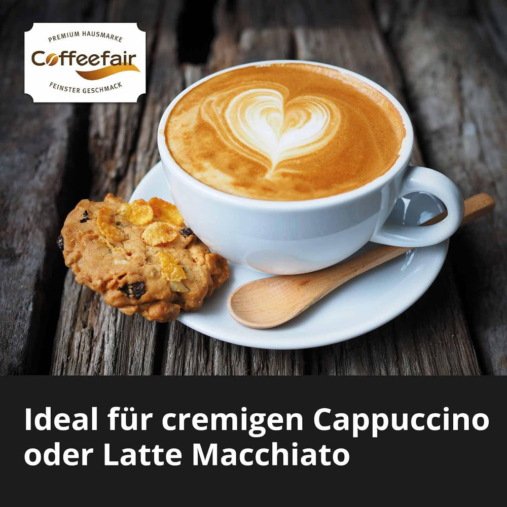 Coffeefair Cafe Creme Kaffeebohnen in Barista Qualität - 1kg für Kaffeevollautomaten, Mischbohne für Kaffee oder Espresso verwendbar, schonende Trommelröstung