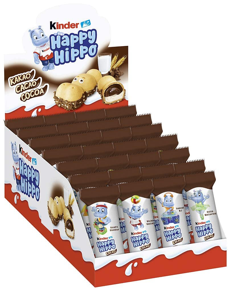 Kinder Happy Hippo Haselnuss – Knusprige Spezialwaffeln mit Milch und Haselnusscreme – Karnevals- und Faschingssüßigkeiten – 1 Packung mit 5 einzelnen Riegeln à 20,7 g