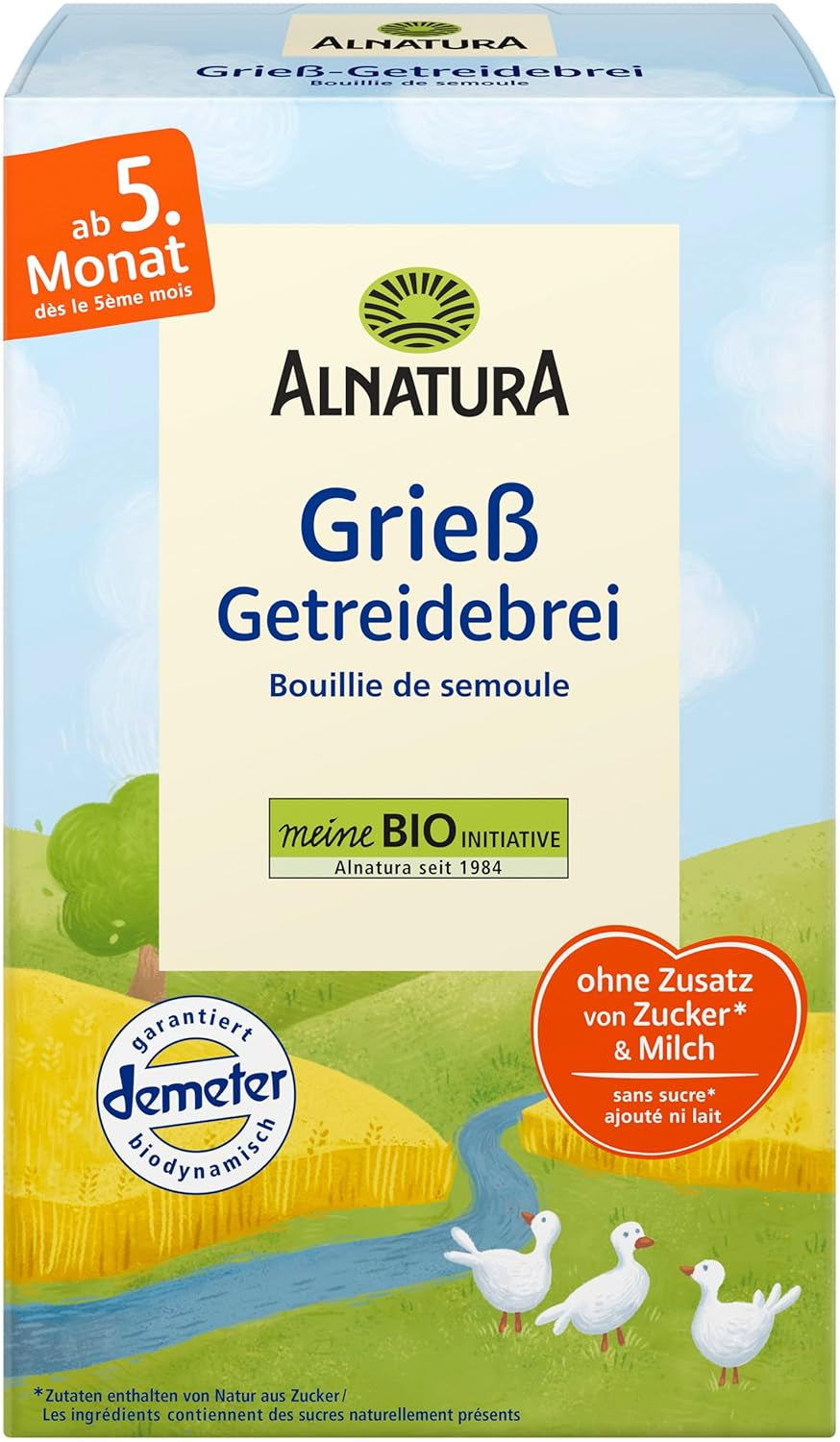 Bio-Müsli für Babys ab 4 Monaten, Grieß, 6 x 250 g