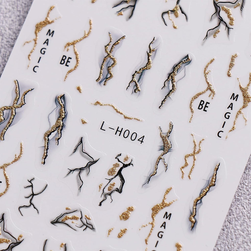 Jmeowio JMEOWIO Nagelsticker Marmor Französische Spitze 10 Blatt Nail Art Sticker Selbstklebend Nagelaufkleber Bunt Dekoration Nageldesign Zubehör