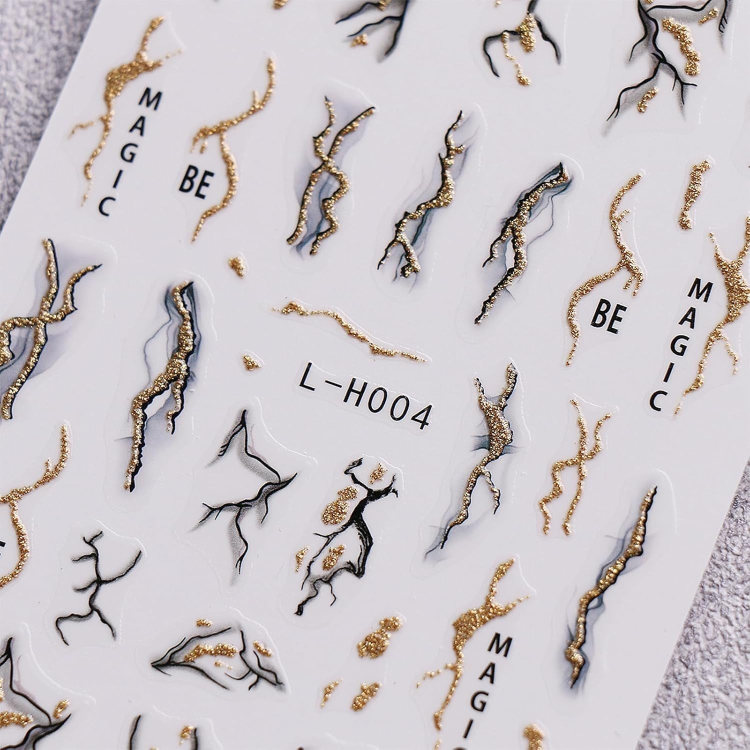 Jmeowio JMEOWIO Nagelsticker Marmor Französische Spitze 10 Blatt Nail Art Sticker Selbstklebend Nagelaufkleber Bunt Dekoration Nageldesign Zubehör