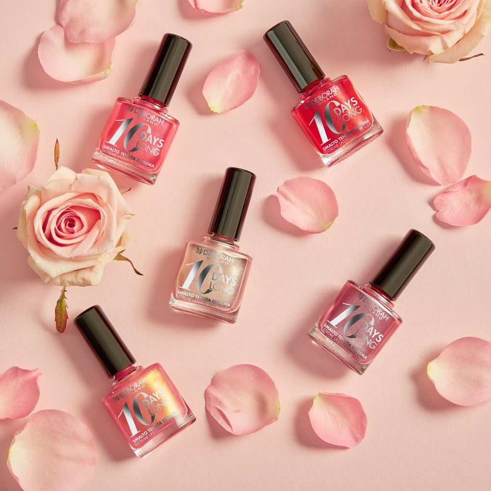 Nagellack Nr. 39 Geranium Red, mit 10-Tage-Wirkung, hält bis zu 10 Tage ohne Nachbesserungen oder UV-Lampe, für gepflegte und glänzende Nägel.