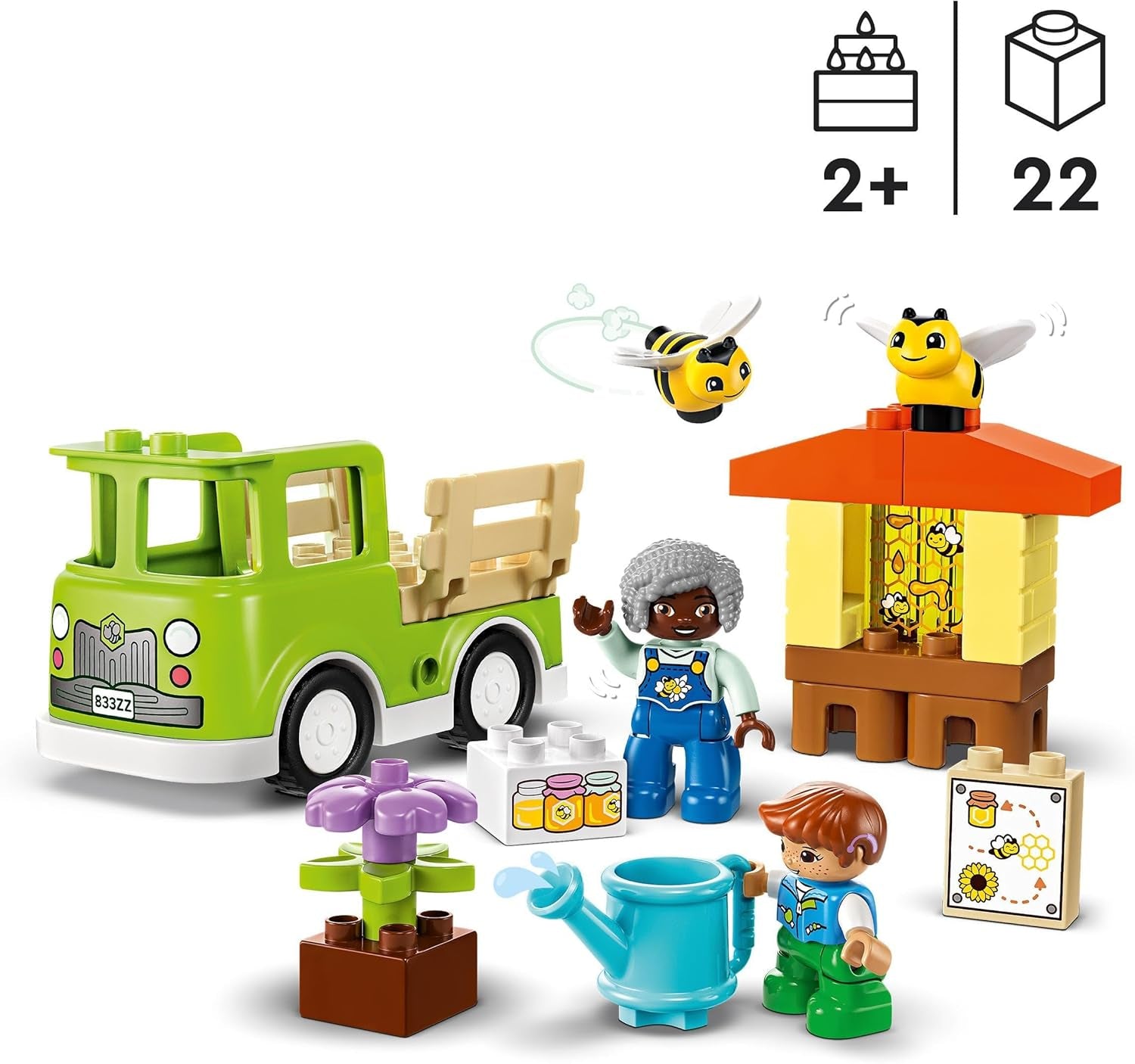 LEGO DUPLO Town Imkerei und Bienenstöcke, Lernspielzeug für Kleinkinder mit 2 Figuren und einem mobilen Truck, Bau- und Umbauset, Spielzeug für Kleinkinder ab 2 Jahren 10419 Bausets Besuchen Sie den LEGO-Store