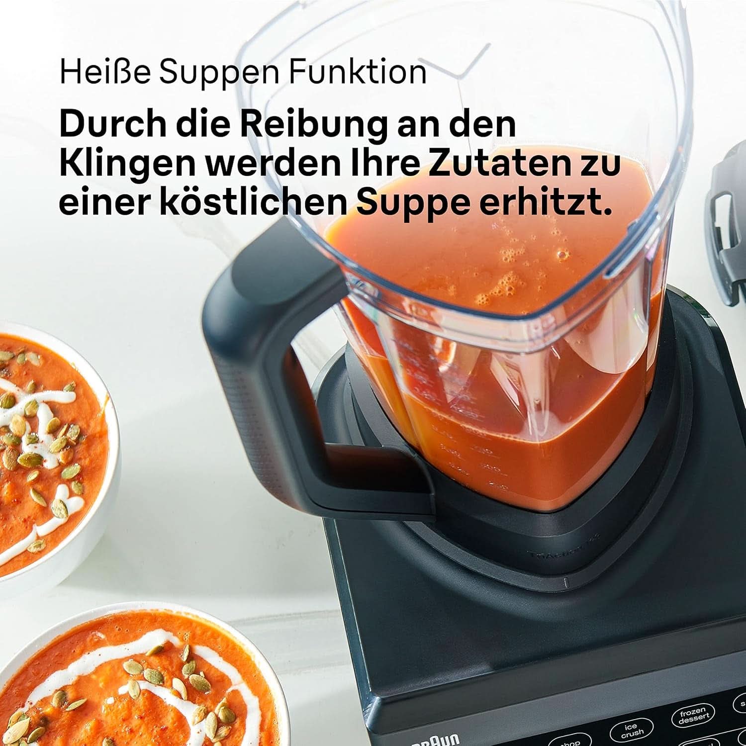 Braun Hochleistungsmixer Powerblend 9 JB9040 – Standmixer Mit Glas-Mixkrug, 18 Mixprogramme, 10 Geschwindigkeiten + Pulsefunktion, Heiße Suppen Funktion, Reinigungsprogramm, Stampfer, 1600 W, Schwarz Kitchen Naty Shop