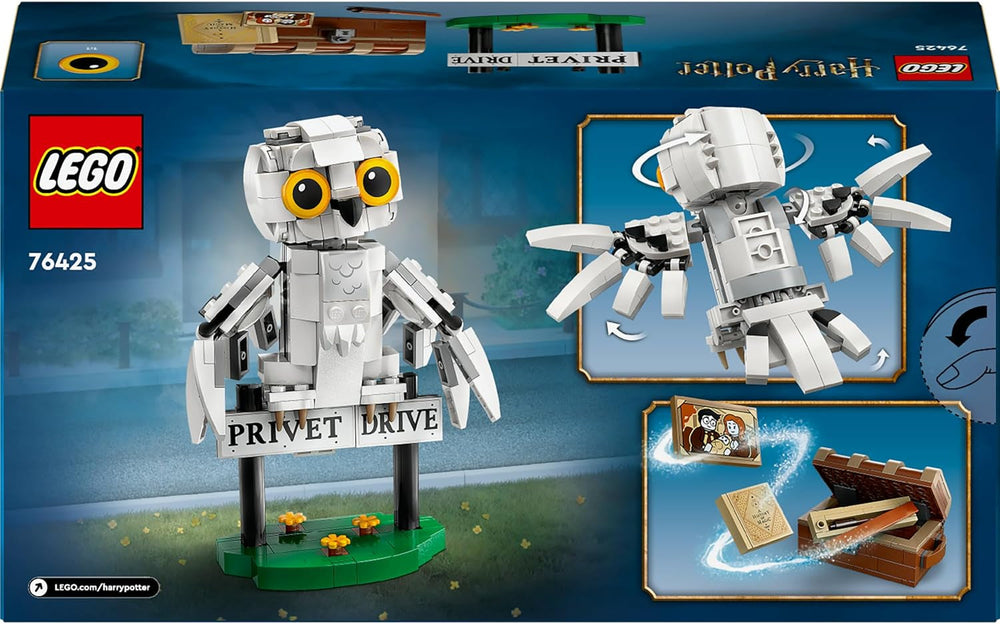 LEGO Harry Potter Hedwig im Ligusterweg 4 Kinderspielzeug-Eulen-Set, baubare Tierfigur mit Hogwarts-Koffer, kleines Geschenk für Jungen, Mädchen und alle Fans ab 7 Jahren 76425 Bausets Besuchen Sie den LEGO-Store