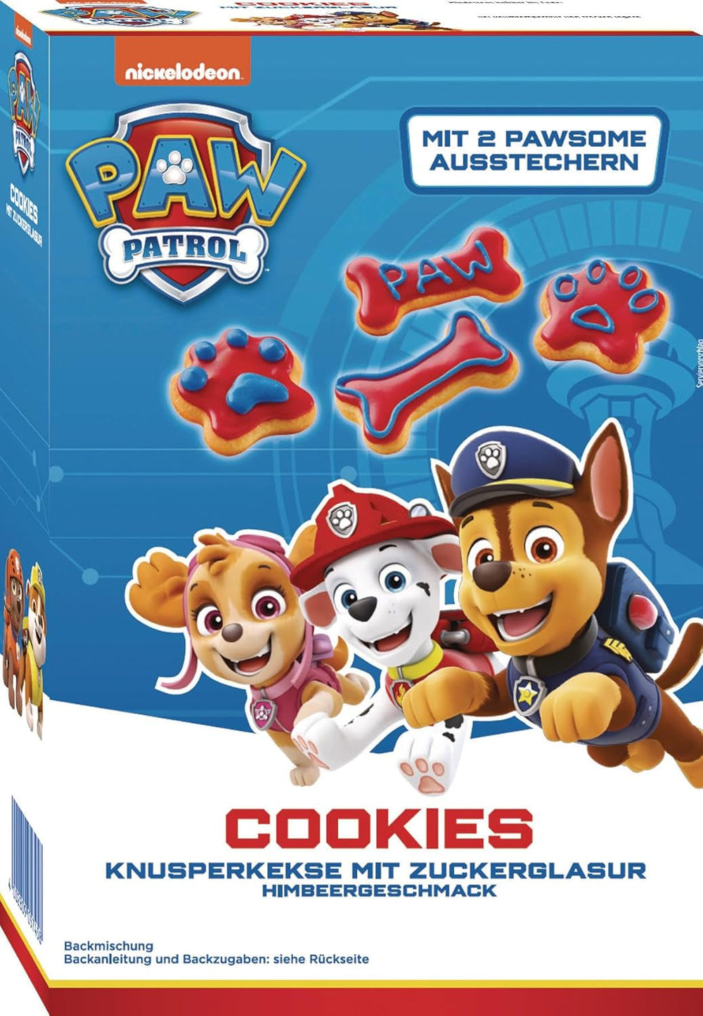 RUF X PAW Patrol Muffin Backmischung Mit Erdbeer-Geschmack, Für 12 Paw Patrol Muffins, Inkl.16 Oblaten-Auflegern Und Pawsome Muffin-Förmchen, 1
