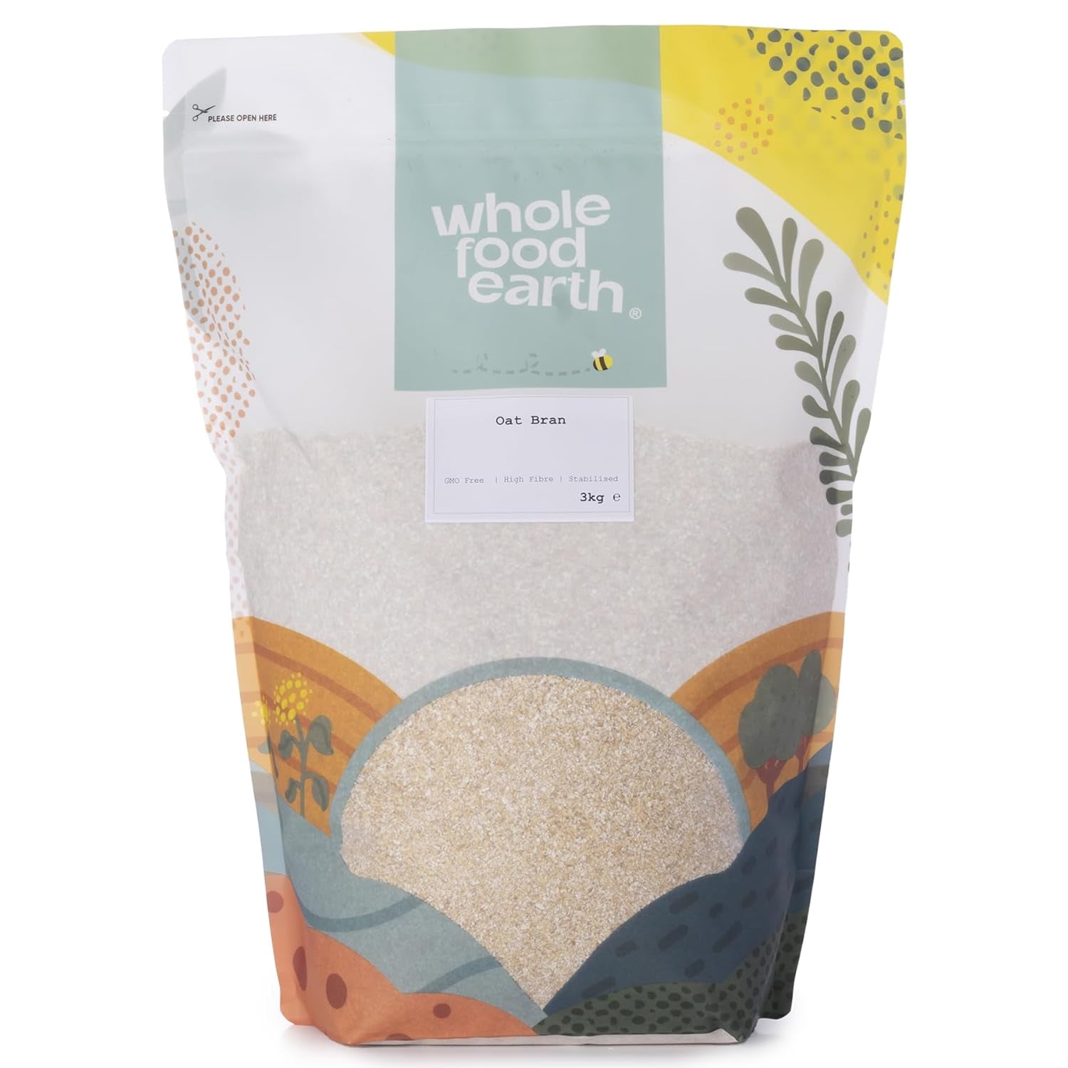 Wholefood Earth stabilisierte Haferkleie 2 kg | GVO-frei | Reich an Ballaststoffen