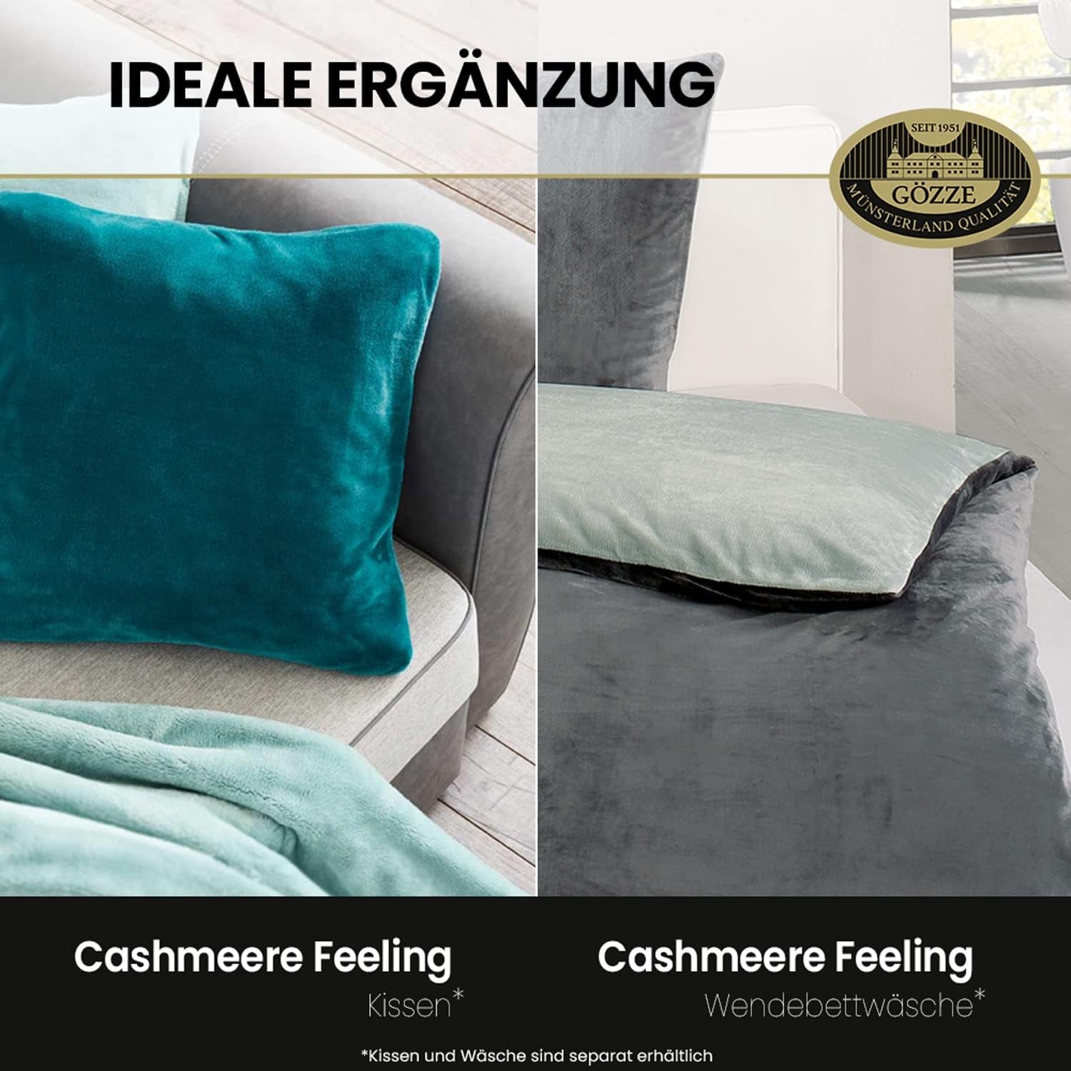 Gözze - Kuscheldecke Premium Kaschmir-Feeling, 500 g/m², 180 x 220 cm - Senf Betten und Decken Besuchen Sie den Gözze-Store