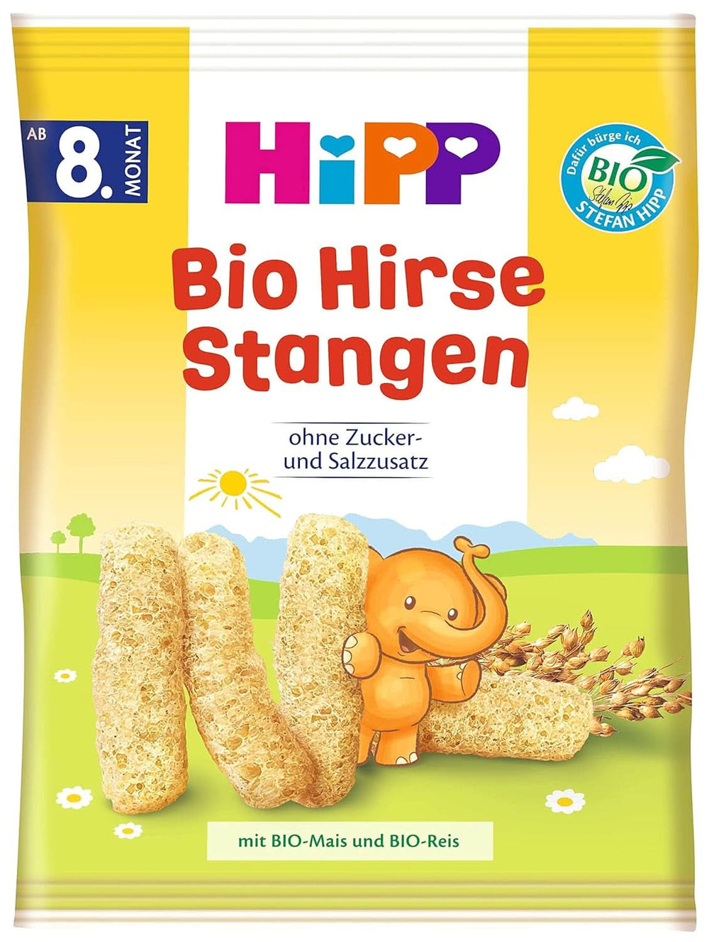 Bio Snacks Hipp Hirseriegel, 7er Pack (7 x 30g) Mutter und Kind Naty Shop 7 x 30 Gramm Hirsestangen