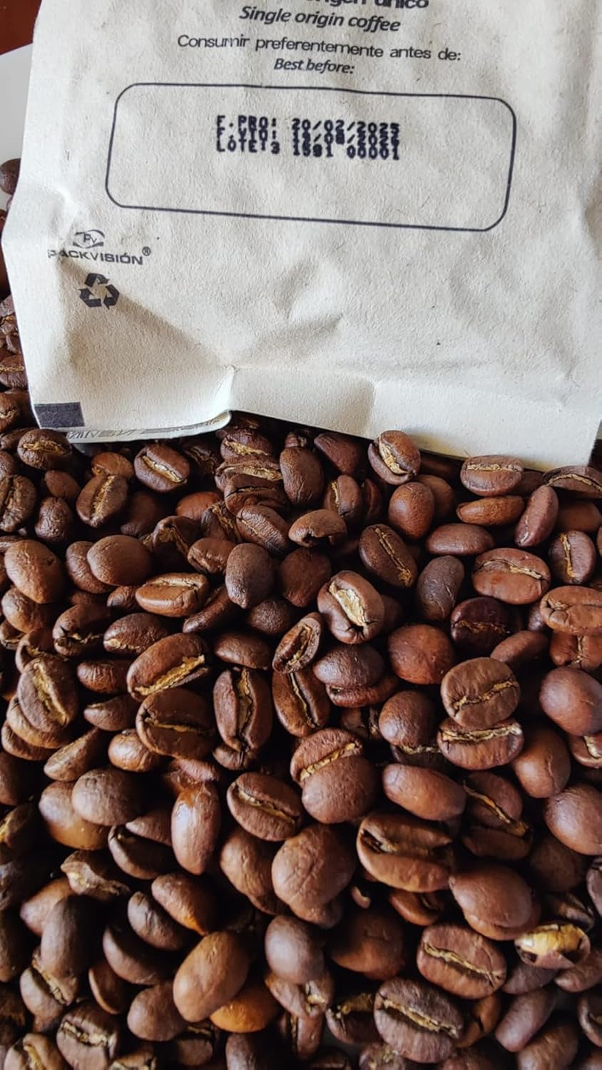 Spezialitätenkaffee Bohnen 100% Arabica Natural Mittlere Röstung Gewaschener Prozess Zitrus Schokolade Karamell Schattenanbau Sierra Nevada (250 g, Castillo)