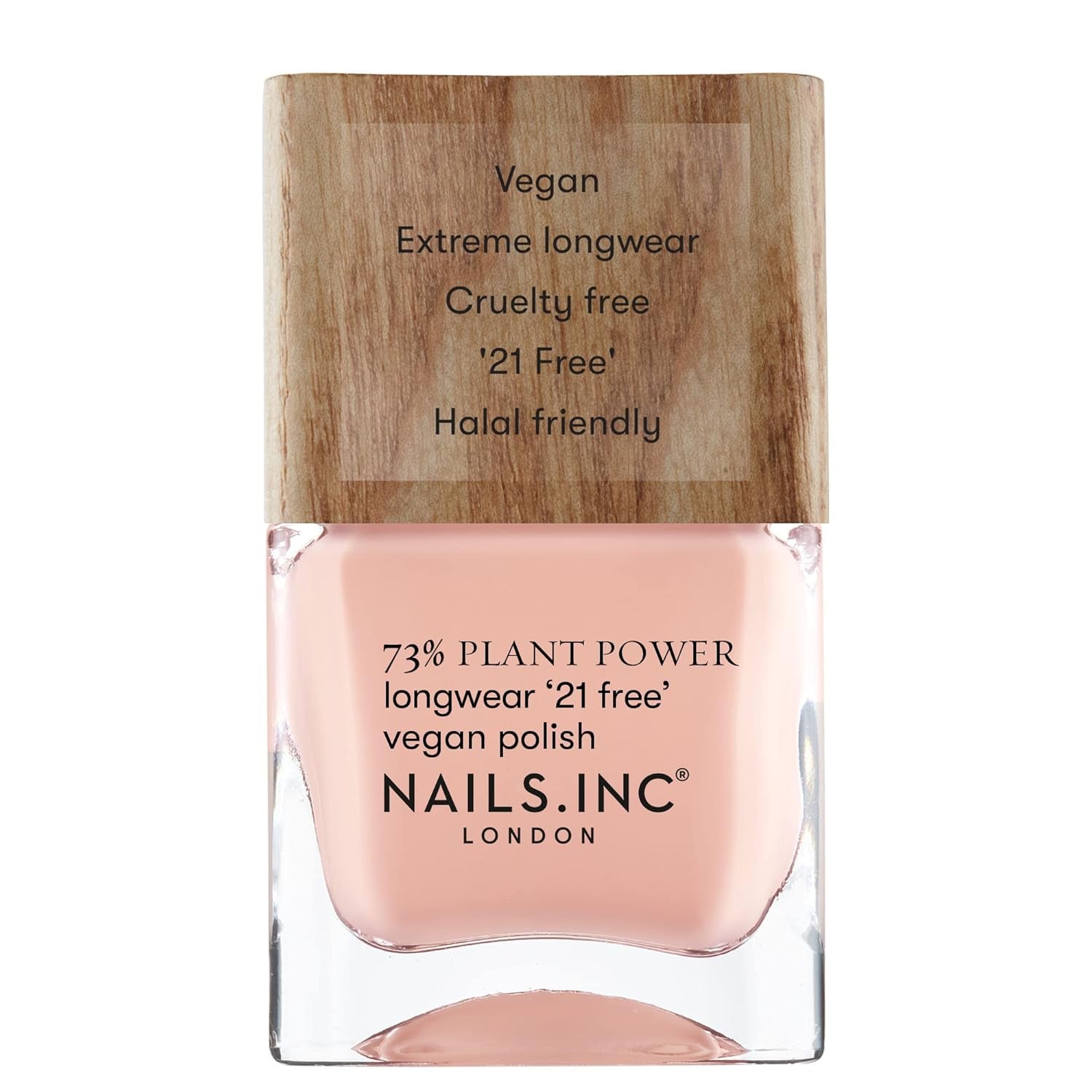 Nails Inc – GLOWING SOMMEWHERE Plant Power Veganer Nagellack – 73 % pflanzlich, 100 % vegan und frei von Tierversuchen – perfekte Maniküre, funkelnde Perle – für umweltfreundliche Nagelkunst
