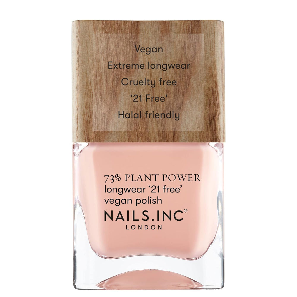 Nails Inc – GLOWING SOMMEWHERE Plant Power Veganer Nagellack – 73 % pflanzlich, 100 % vegan und frei von Tierversuchen – perfekte Maniküre, funkelnde Perle – für umweltfreundliche Nagelkunst