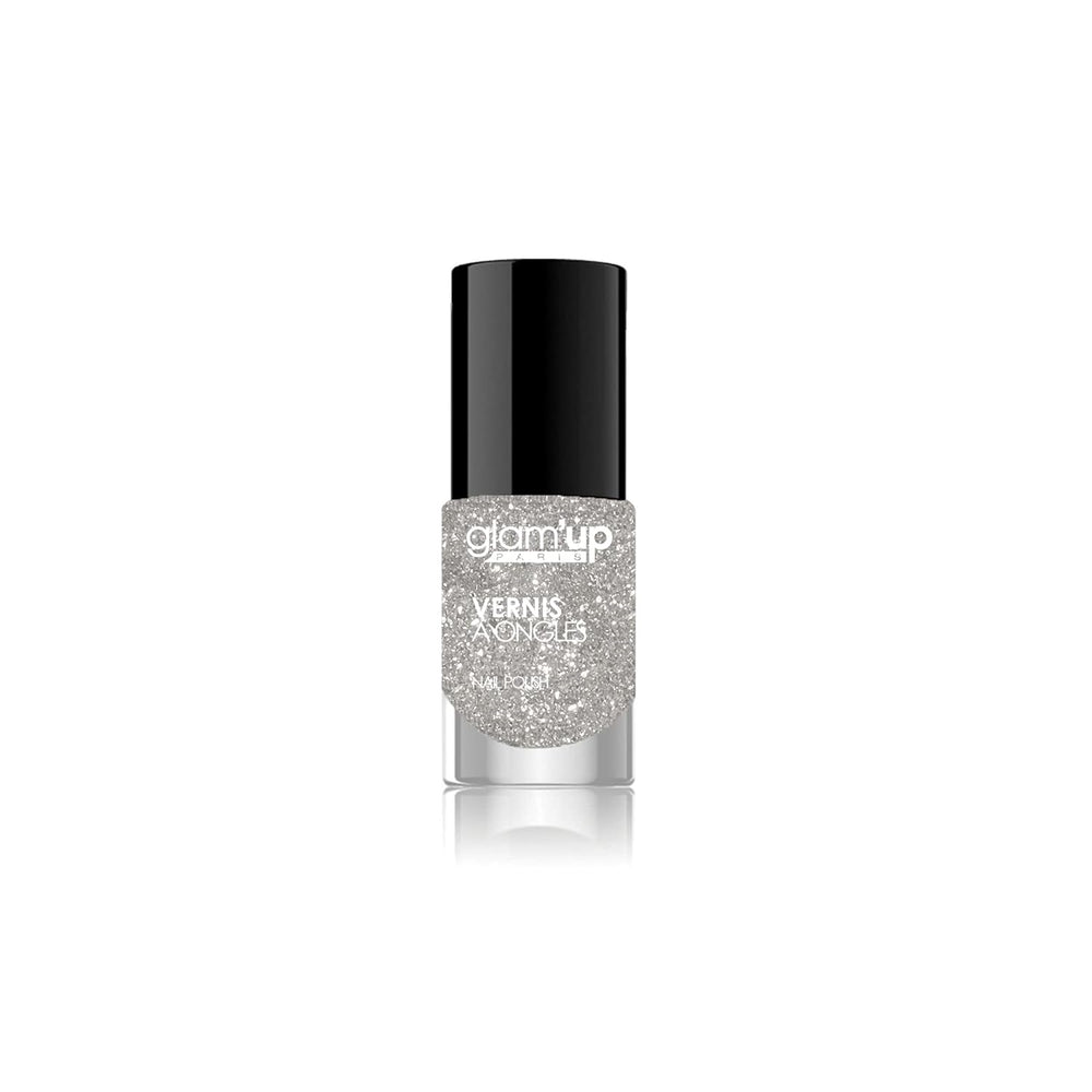Glam'Up Paris, ultraglänzender, langanhaltender, schnell trocknender Nagellack, Nr. 129, rosa Glitzer