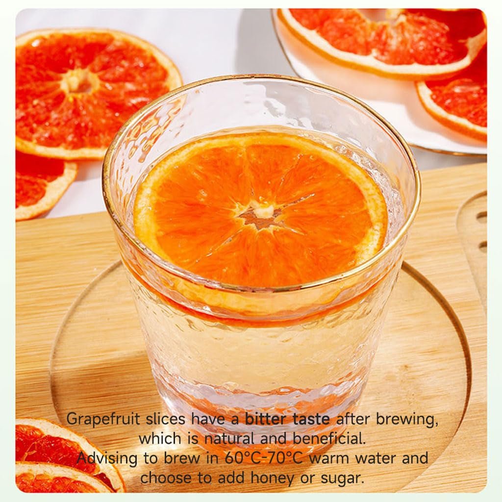 Felii de grapefruit uscate, grapefruit deshidratat, umplere vază, decorațiuni de Crăciun, felii de grapefruit roșu, felii de fructe uscate pentru ceai, fără zahăr adăugat (100g (1 pachet)) Produse deshidratate Naty Shop