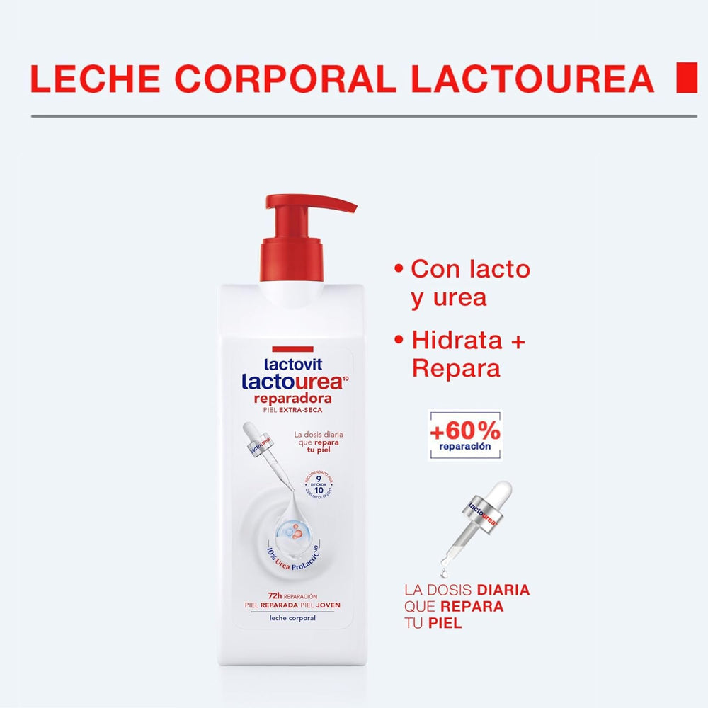 Lactourea reparierende Körpermilch mit Protein Calcium, sofortige Absorption, 48 Stunden Ernährung und Reparatur, geeignet für trockene und extra trockene Haut, 800 ml