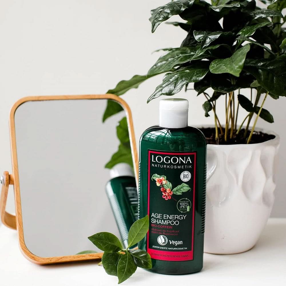LOGONA Naturkosmetik, Shampoo, Bio-Koffein, vegane Formel, 250 ml Dusche und Bad Naty Shop