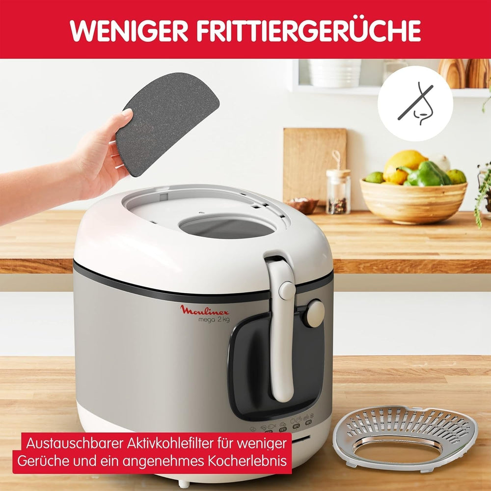 Fritteuse AM4800 Mega 2Kg, Ölfritteuse, Geruchsfilter, 1800 W Haushaltsgeräte Naty Shop