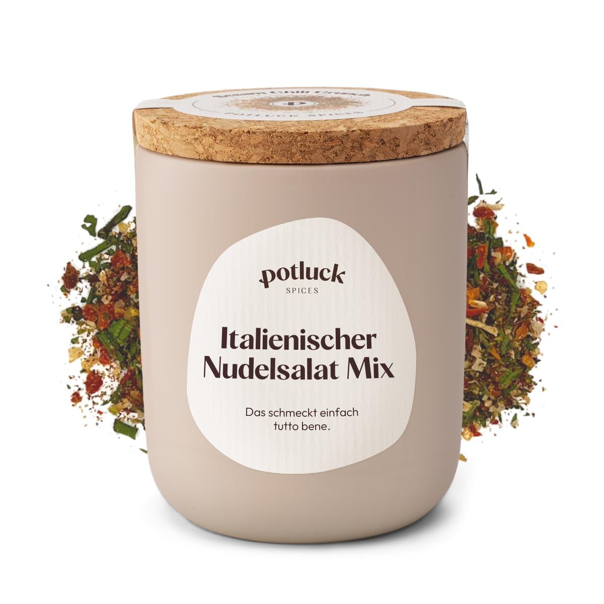 Potluck | Pasta und Pizza Kräuter | Gewürzzubereitung im Keramiktopf | 40g | Vegan, glutenfrei und mit natürlichen Zutaten