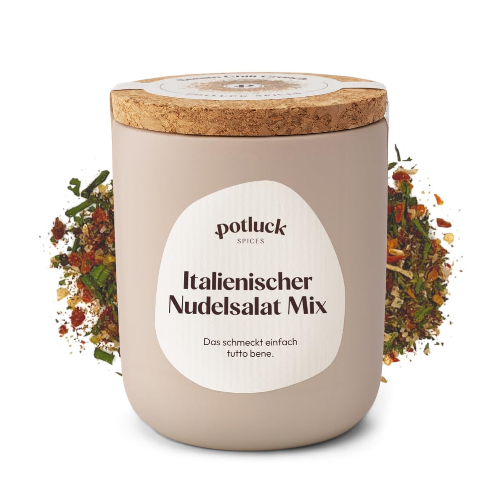 Potluck | Pasta und Pizza Kräuter | Gewürzzubereitung im Keramiktopf | 40g | Vegan, glutenfrei und mit natürlichen Zutaten