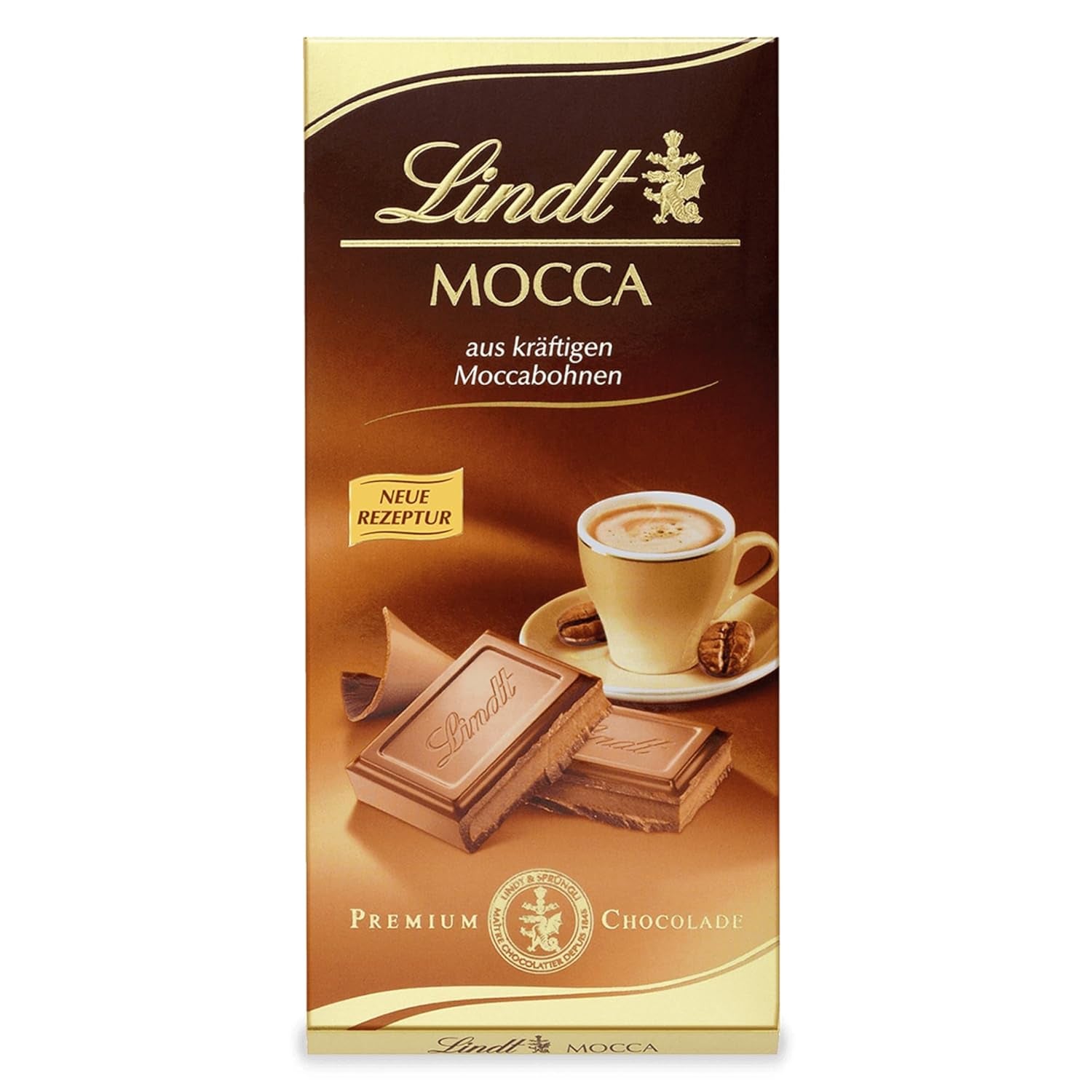 Lindt Mokka-Schokolade | Tablette 100g | Milchschokolade mit reichhaltigen Mokkabohnen | Schokoriegel | Schokoladengeschenk, 100g (6er Pack)