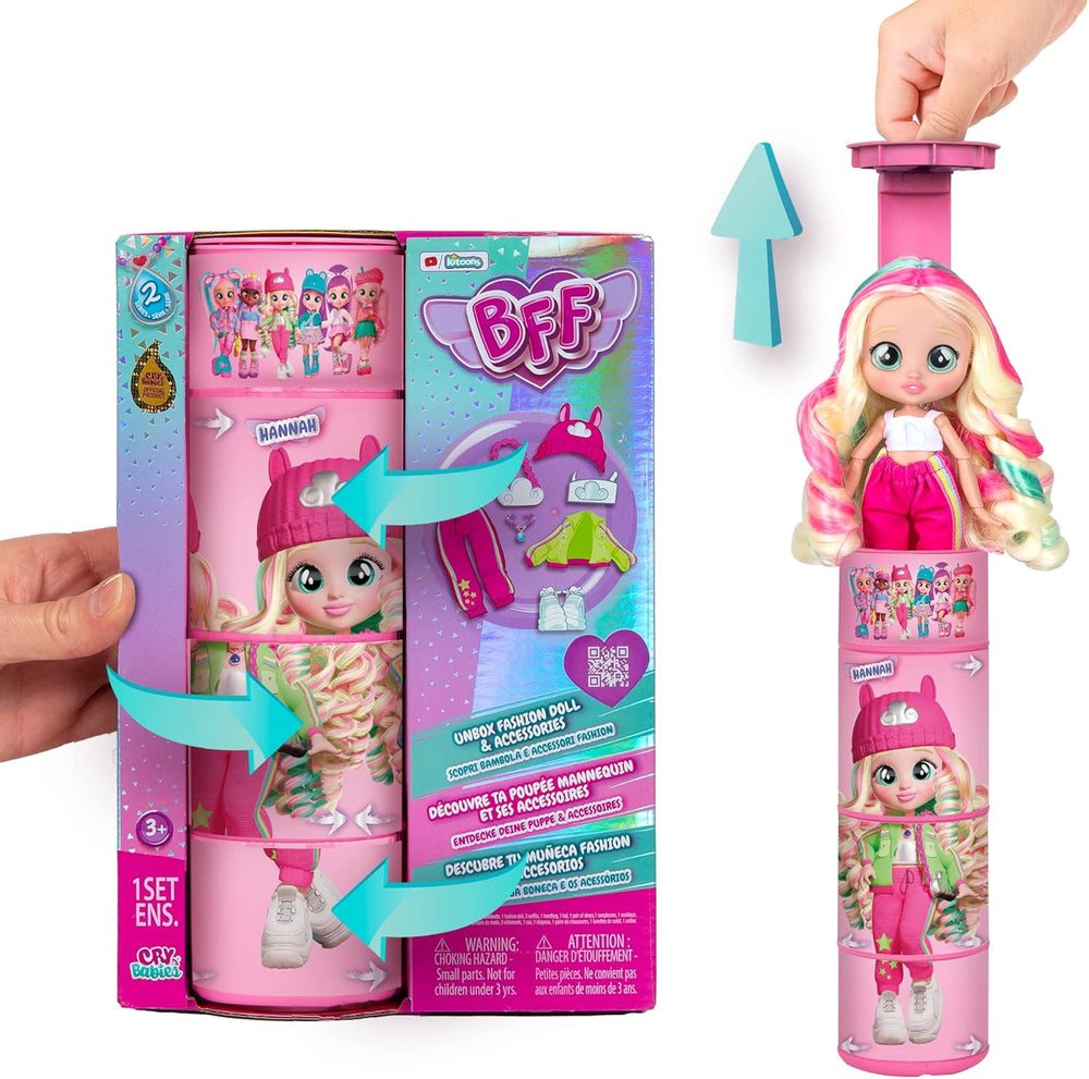 S2 Hannah Modepuppe mit langen Haaren, Stoffkleidung und 10 Accessoires – Spielzeuggeschenk für Mädchen und Jungen ab 5 Jahren