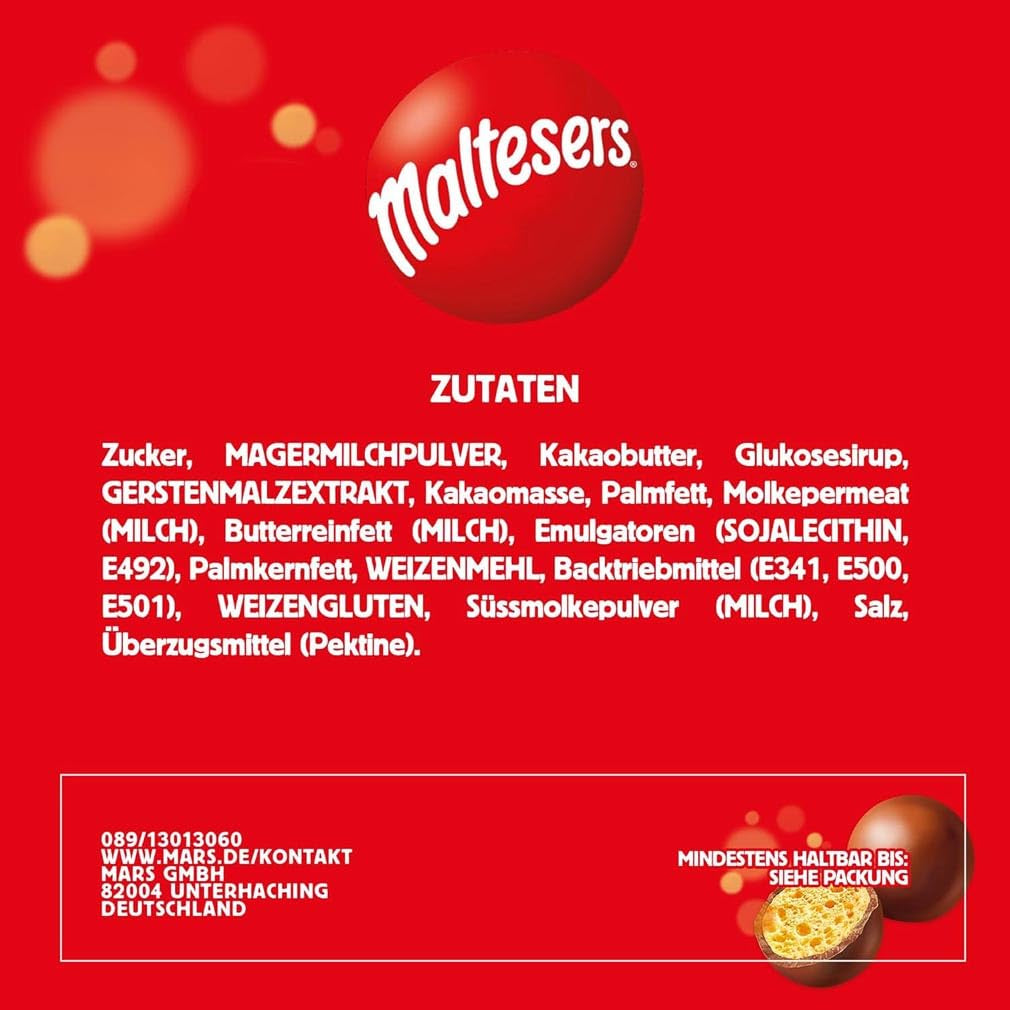 Maltesers Schokoladenkugeln mit knusprigem und leichtem Kern, luftiger Schokoladensnack, 1 Packung (1 x 175 g)