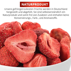 FREEZE-DRIED STRAWBERRIES 300g, fructe fructate liofilizate în felii, fără aditivi, fabricate în Germania Produse deshidratate Naty Shop