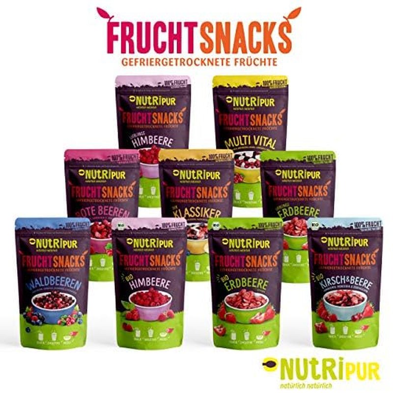 Fructe liofilizate: 100g zmeură liofilizată pentru smoothie bowls, muesli, toppinguri pentru terci - fructe de pădure liofilizate fără zahăr adăugat - fructe de pădure liofilizate - fructe de la NutriPur Produse deshidratate Naty Shop