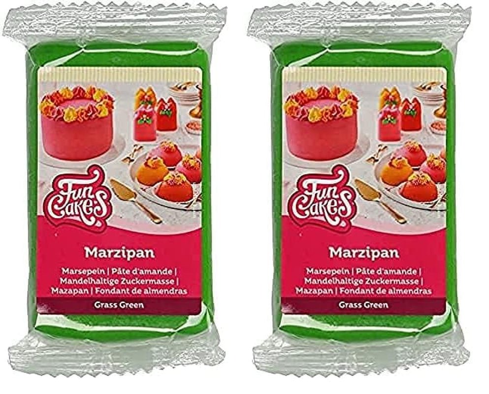 FunCakes pastă de zahăr cu migdale (marțipan olandez) Grass Green: Ușor de folosit și netedă, perfectă pentru decorarea prăjiturilor, halal, kosher și fără gluten, 250 g (pachet de 2) Pasta de zahar Naty Shop Iarbă verde 250 G (pachet de 2)