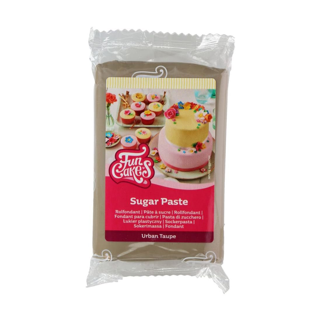 FunCakes Urban Taupe fondant laminat, ușor de utilizat, neted, flexibil, moale și flexibil, perfect pentru decorarea prăjiturilor, halal, kosher și fără gluten, 250 g pachet 1 Pasta de zahar Naty Shop Default Title