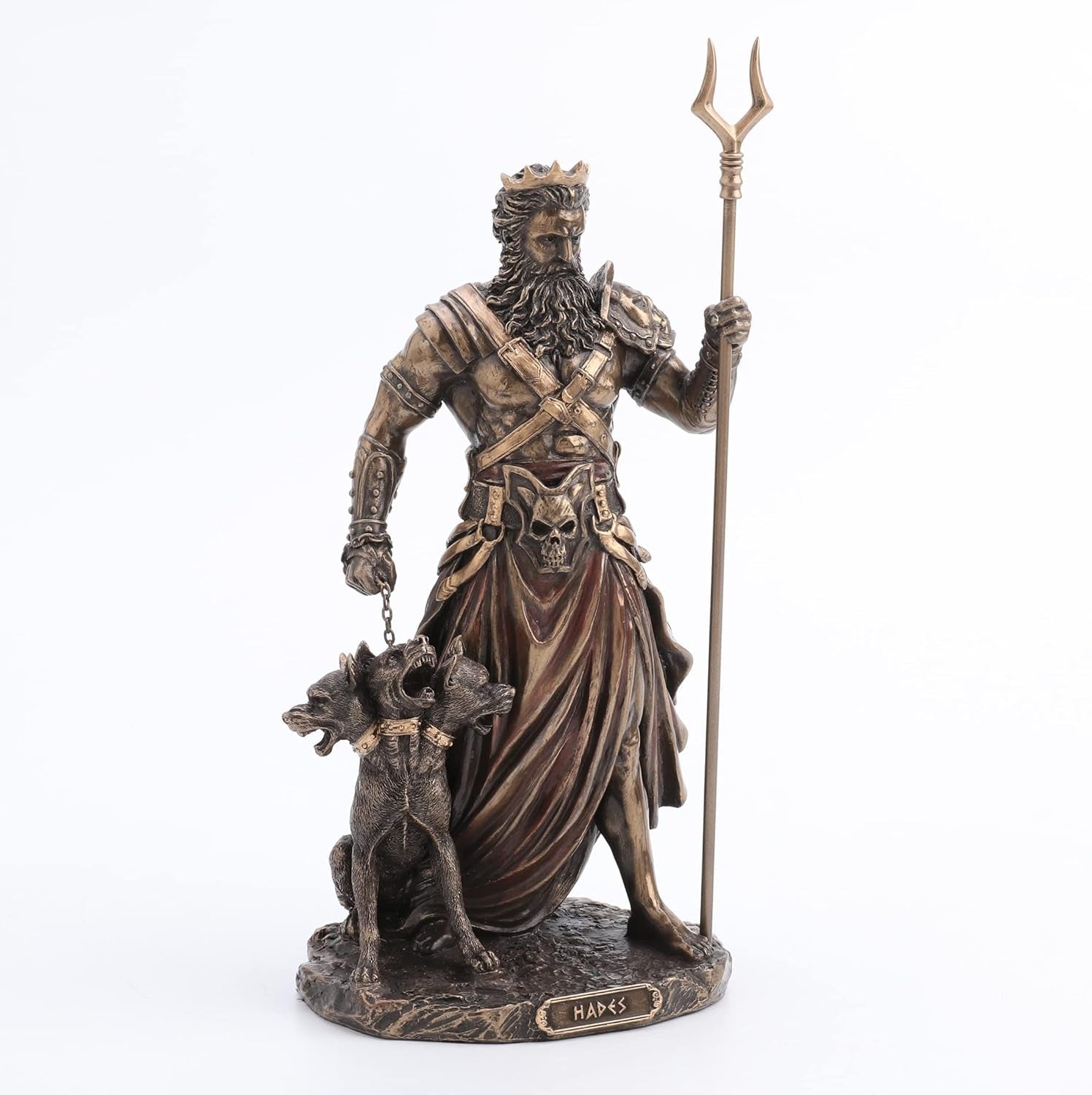 Hades zeu grec al lumii subterane cu statuie cu creier, 26,9 cm, rășină turnată la rece, finisaj bronz antic Statuete si sculpturi Naty Shop
