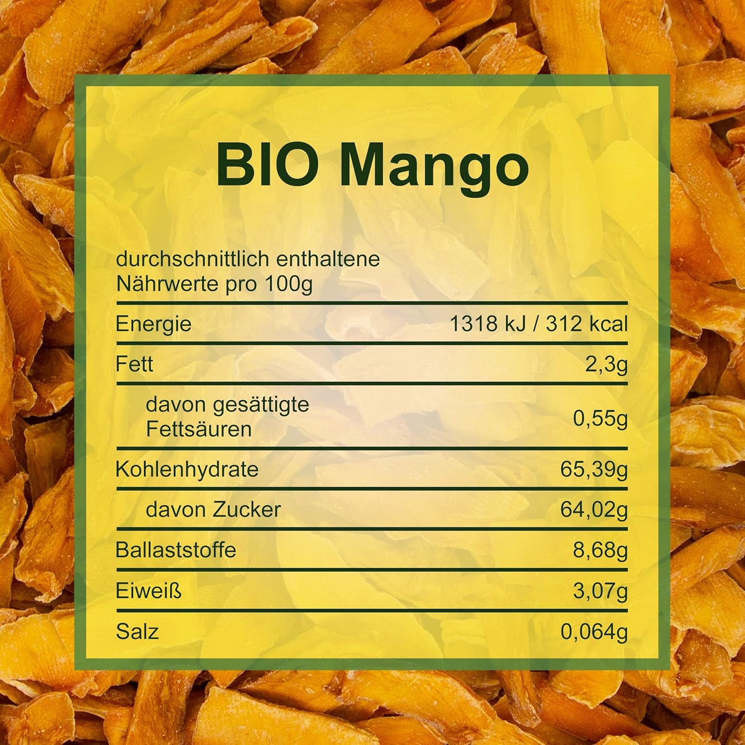 Howa mango uscat - fructe uscate în calitate organică, naturale și nesulfurate - ideal pentru gătit, copt sau ca o gustare sănătoasă - felii de mango - fără zahăr - 1000 g Produse deshidratate Naty Shop