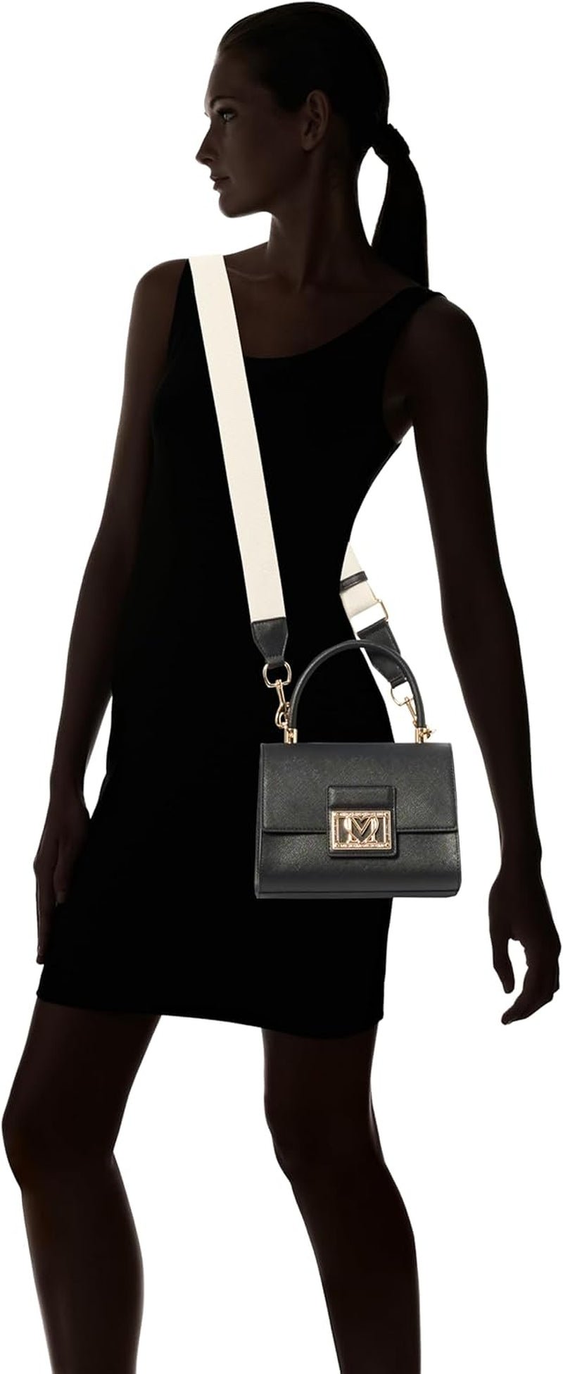 Love Moschino Ladies BORSA A Mano, Nero BORSA A Mano, Nero Genti Femei Naty Shop