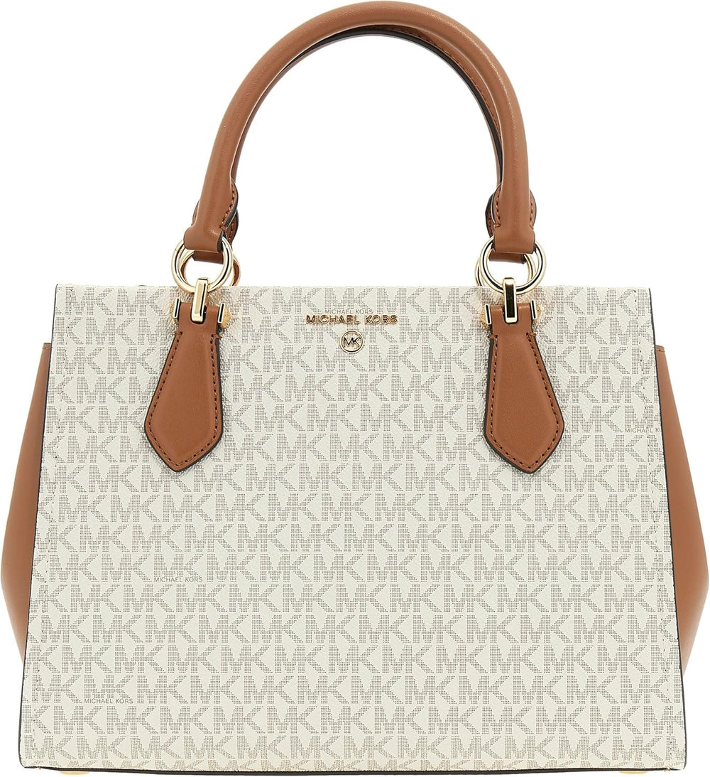 Michael Kors Ladies Md Satchel Bag Genti Femei Naty Shop Vanilie/Acrn